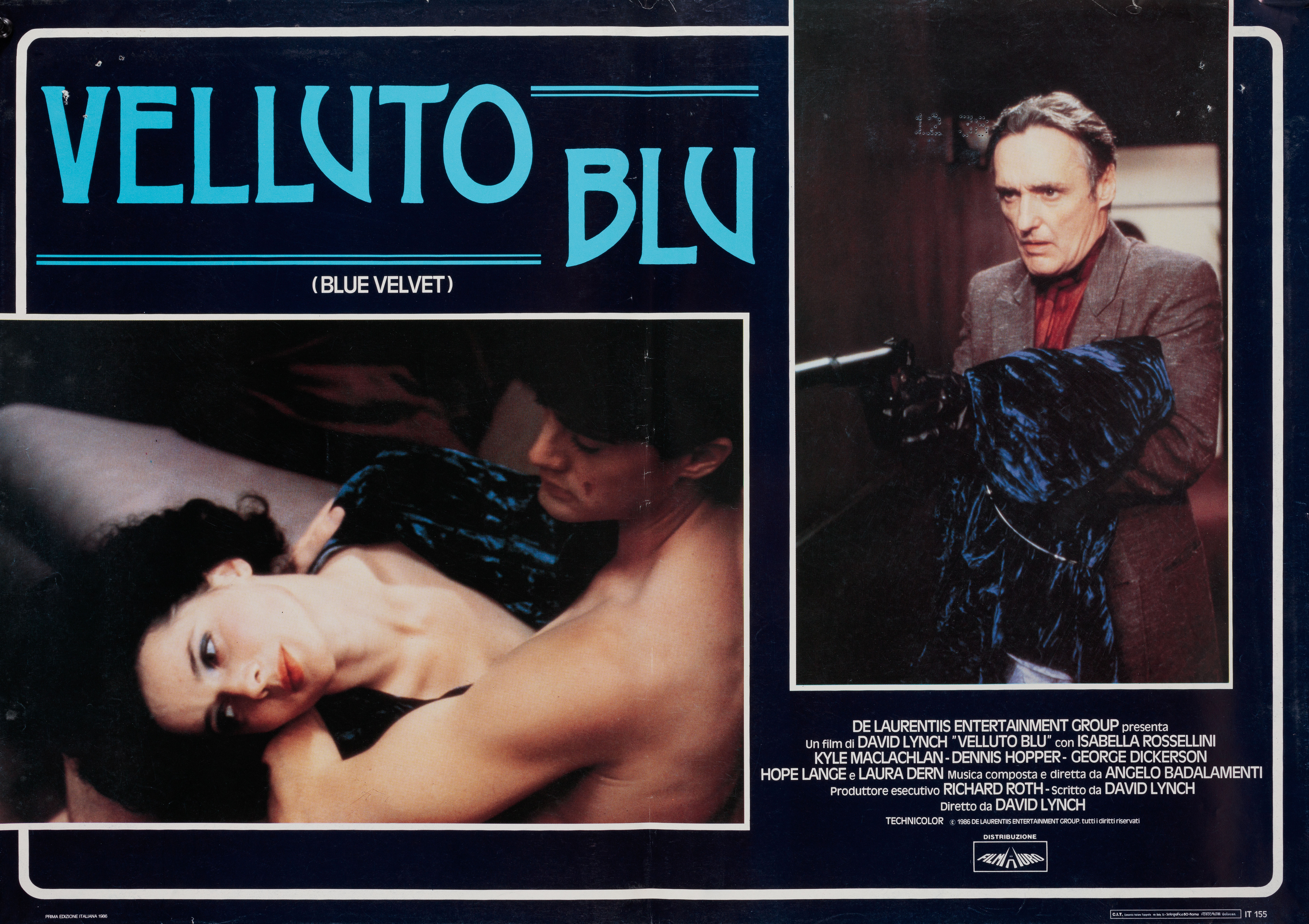 Синий бархат (Blue Velvet, 1986), режиссёр Дэвид Линч, итальянский постер к фильму, 1986 год (5)