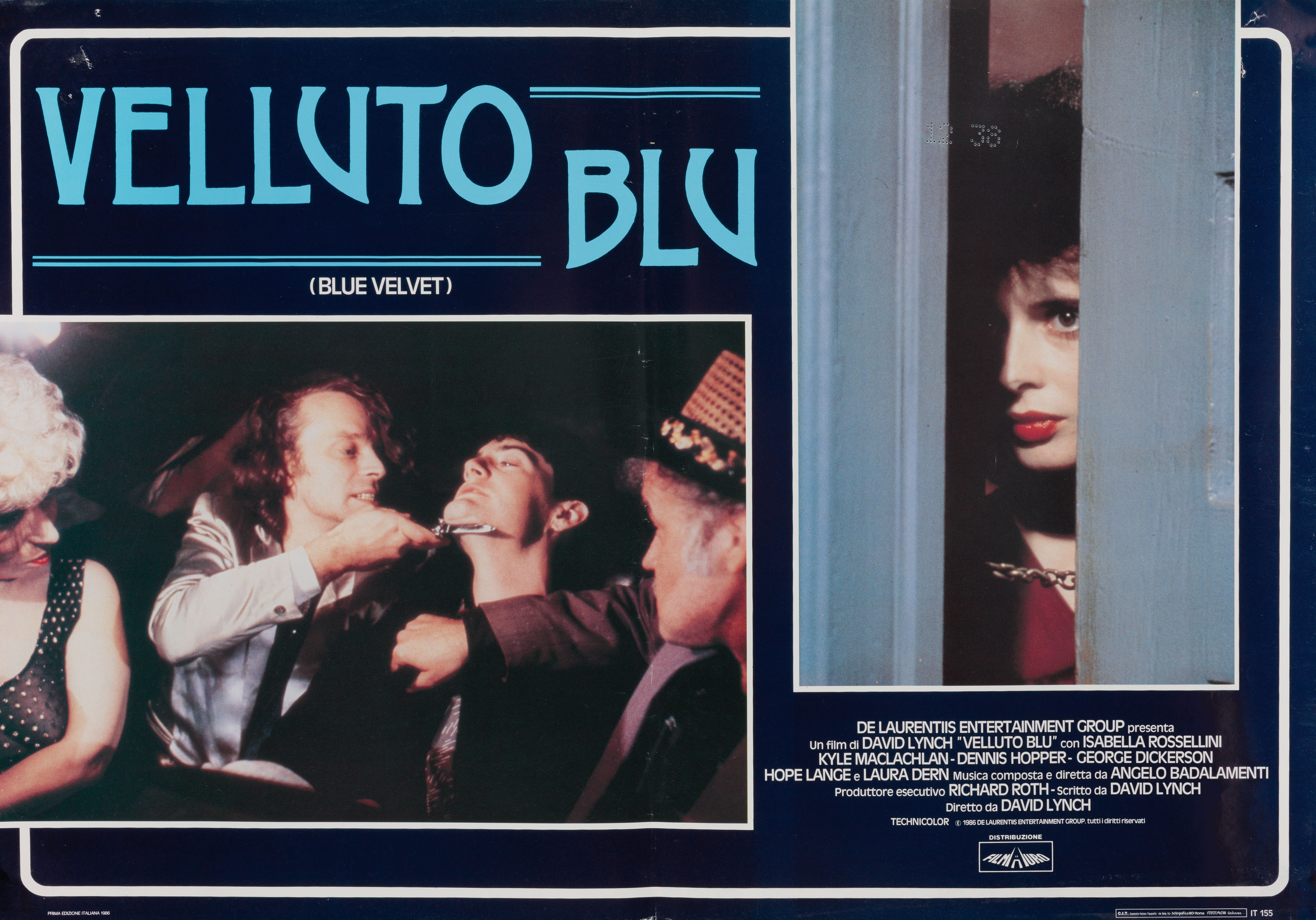 Синий бархат (Blue Velvet, 1986), режиссёр Дэвид Линч, итальянский постер к фильму, 1986 год (4)