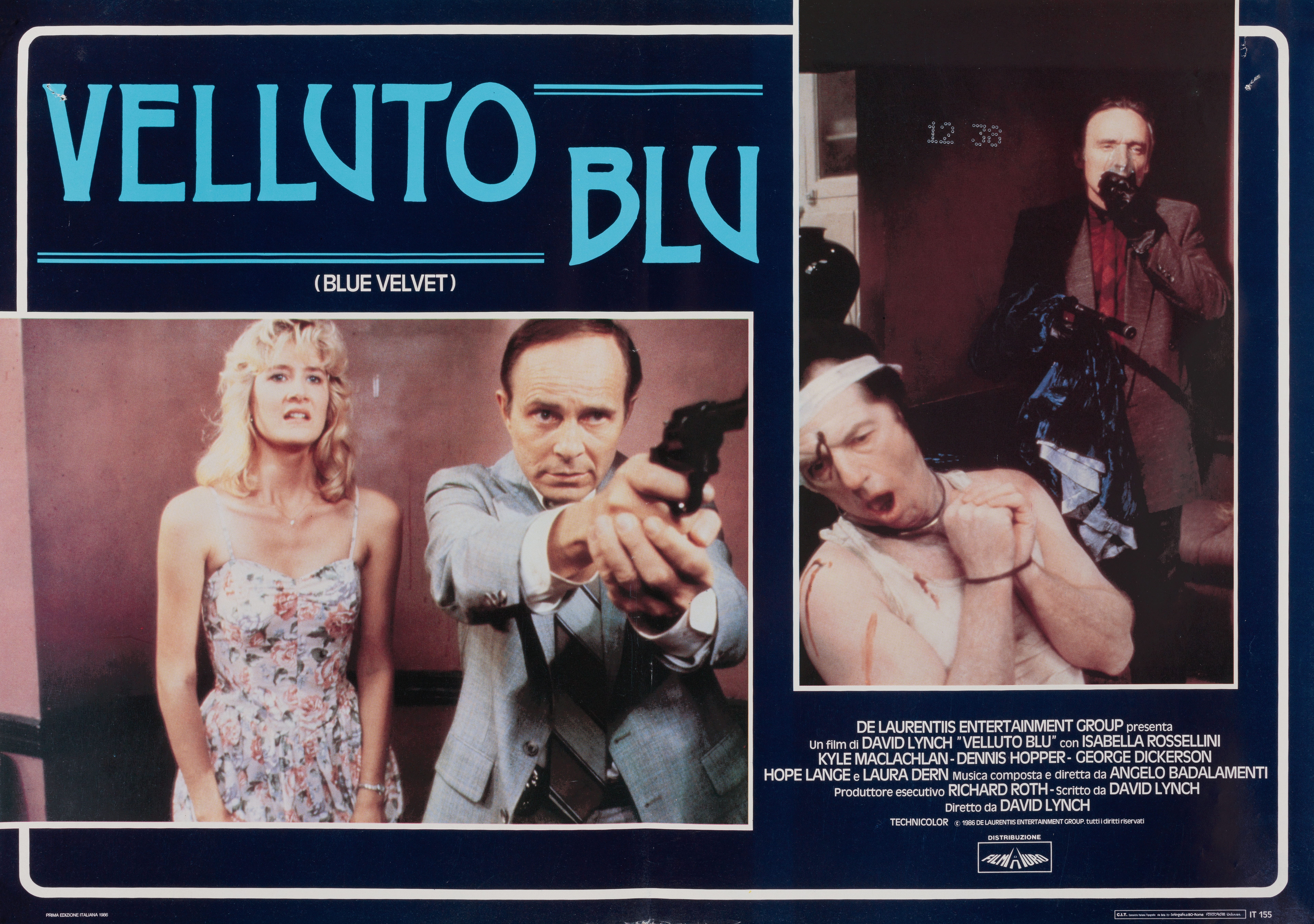 Синий бархат (Blue Velvet, 1986), режиссёр Дэвид Линч, итальянский постер к фильму, 1986 год (3)