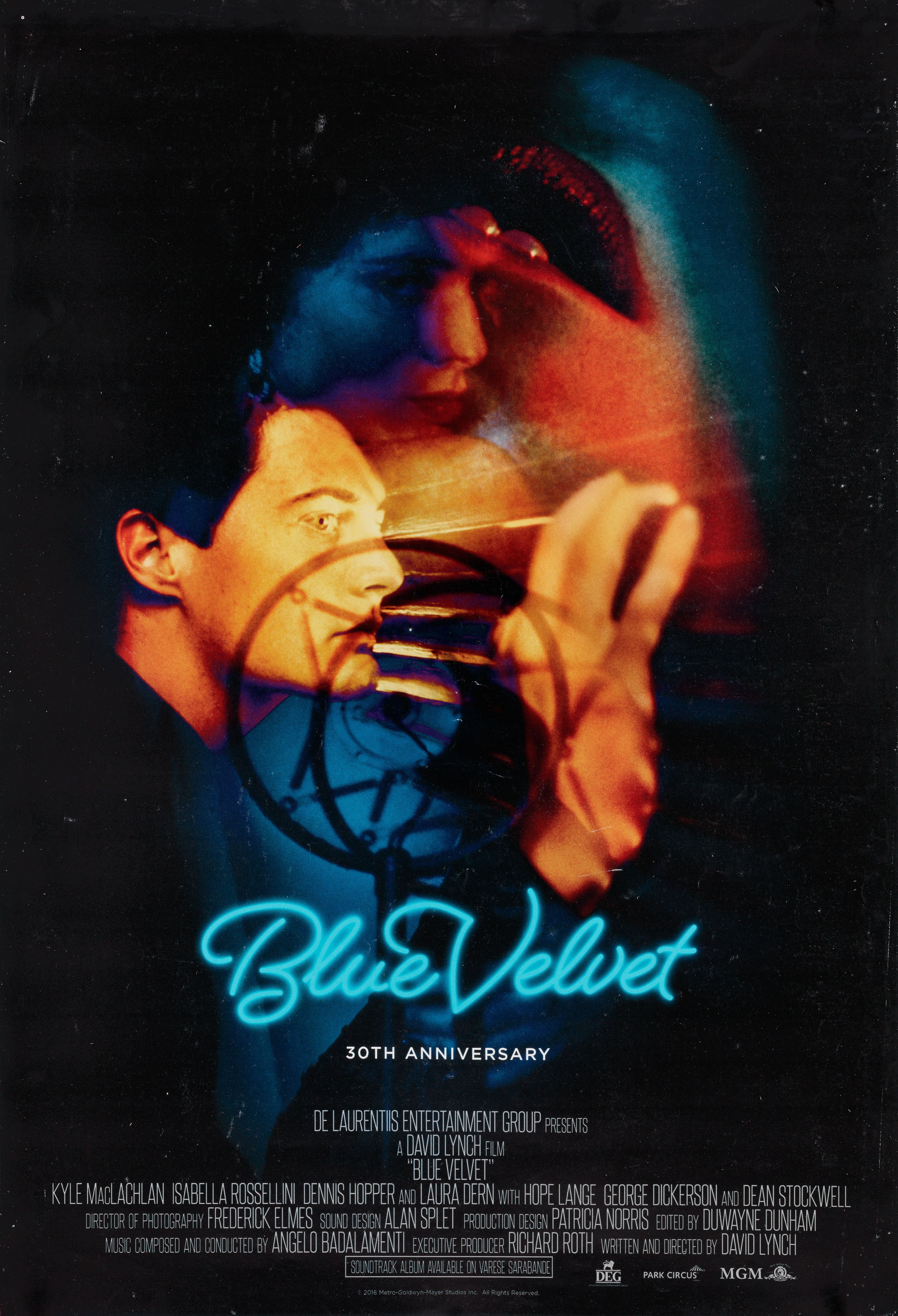Синий бархат (Blue Velvet, 1986), режиссёр Дэвид Линч, американский постер к фильму, 2016 год
