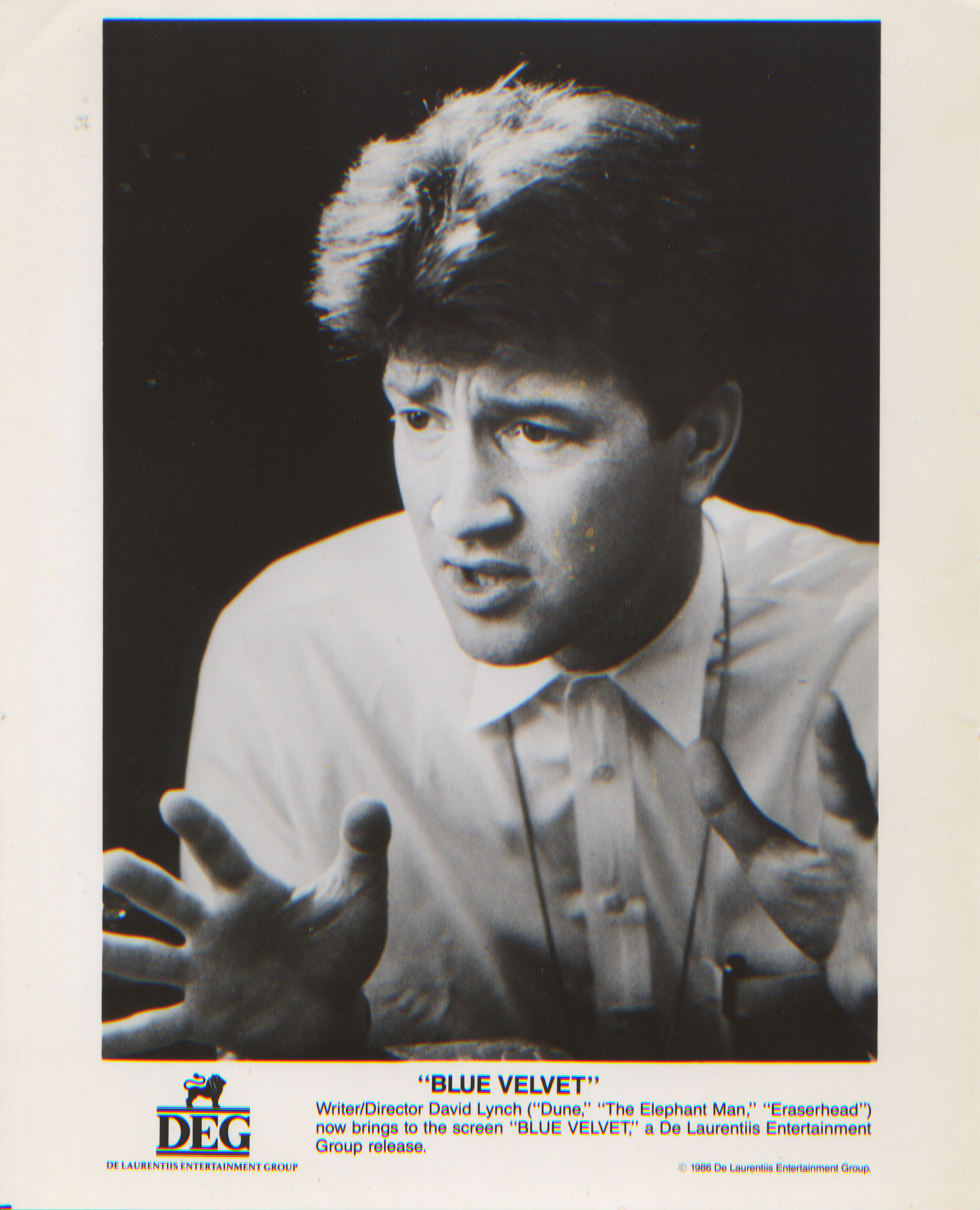 Синий бархат (Blue Velvet, 1986), режиссёр Дэвид Линч, американский постер к фильму, 1986 год