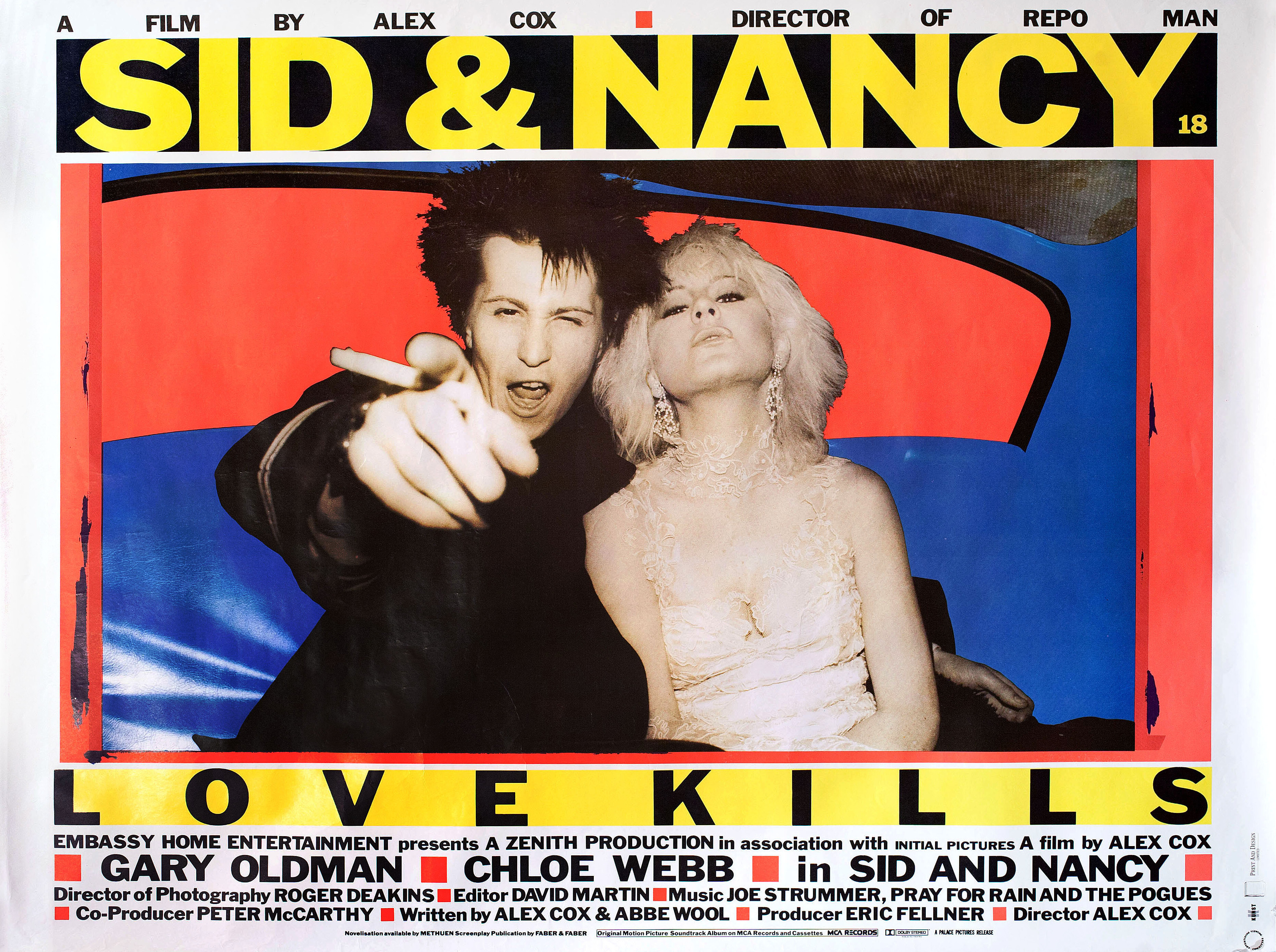 Сид и Нэнси (Sid and Nancy, 1986), режиссёр Алекс Кокс, британский постер к фильму, 1986 год