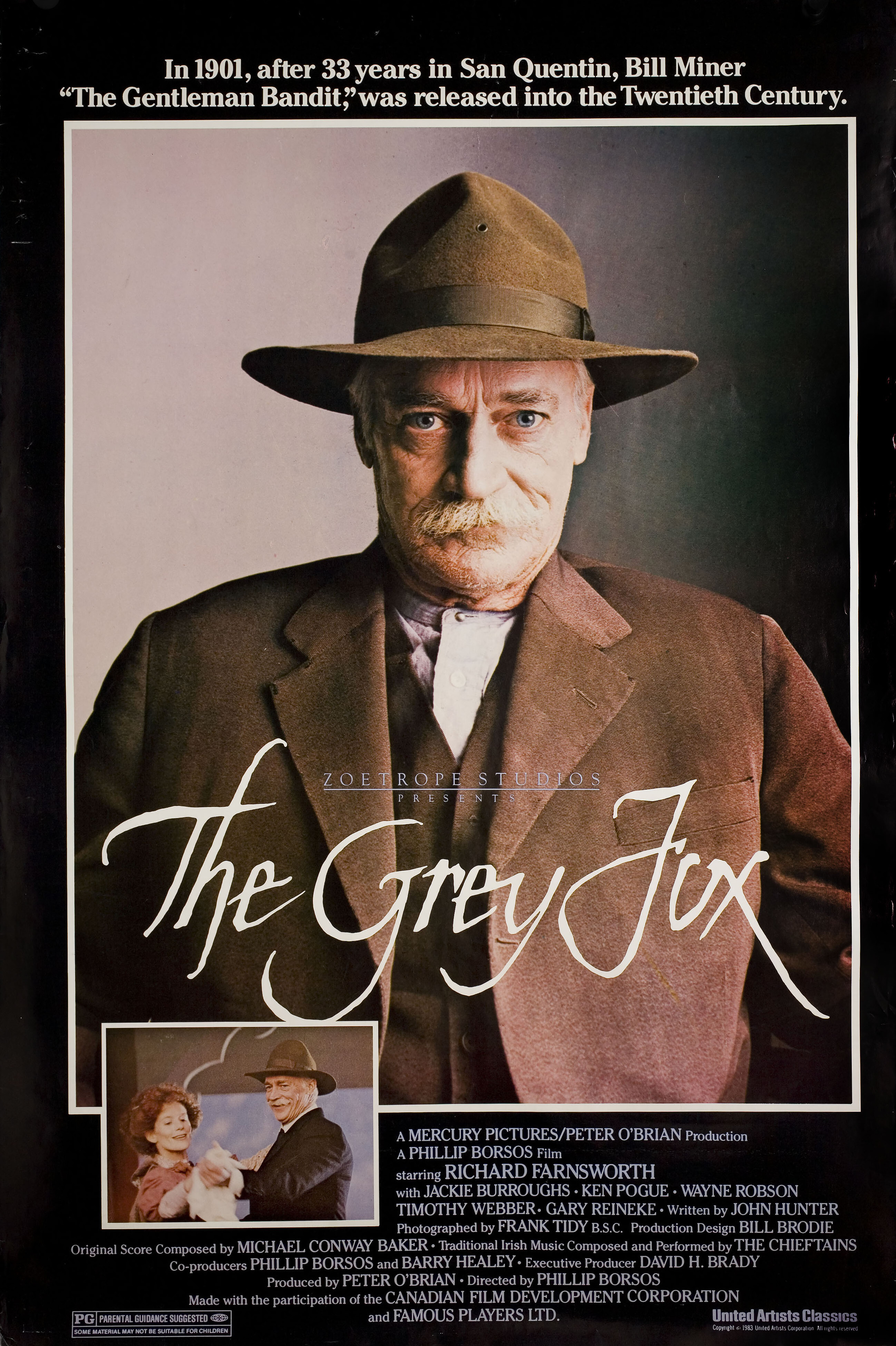 Серый Лис (The Grey Fox, 1982), режиссёр Филипп Борсос, американский постер к фильму, 1983 год