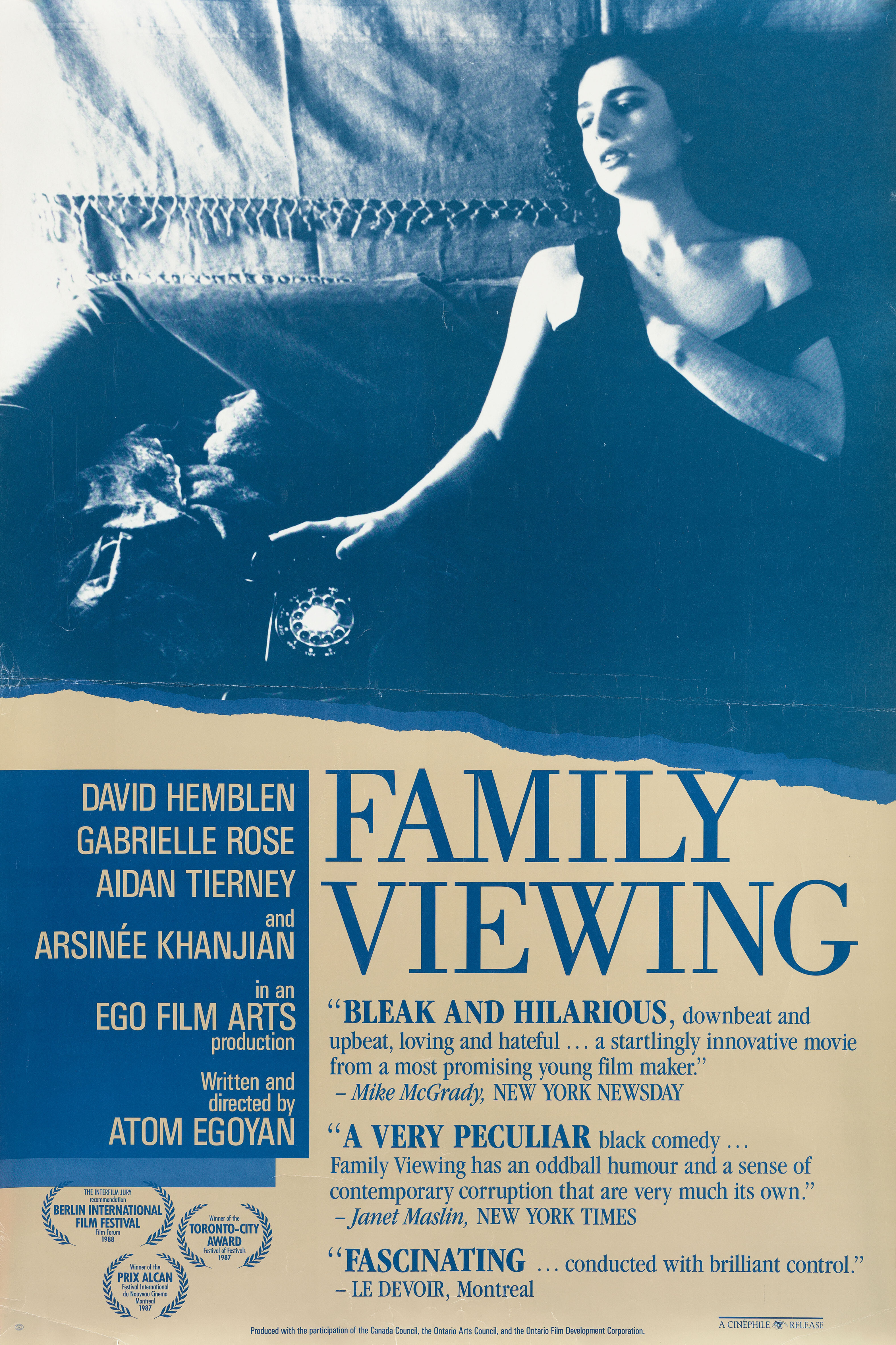Семейный просмотр (Family Viewing, 1987), режиссёр Атом Эгоян, американский постер к фильму, 1987 год