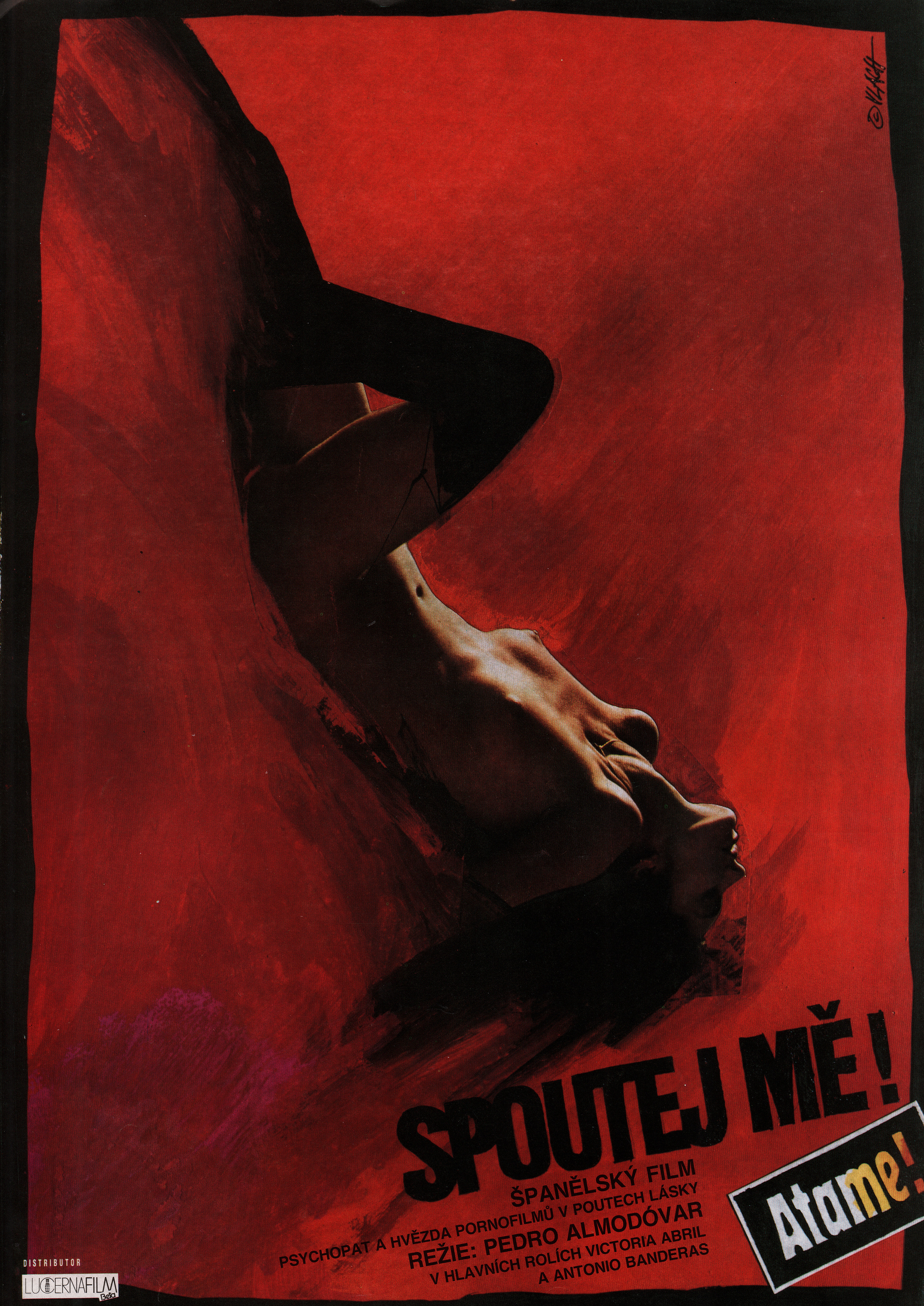 Свяжи меня! (Tie Me Up! Tie Me Down!, 1989), режиссёр Педро Альмодовар, чехословацкий постер к фильму, автор Зденек Влах, 1990 год