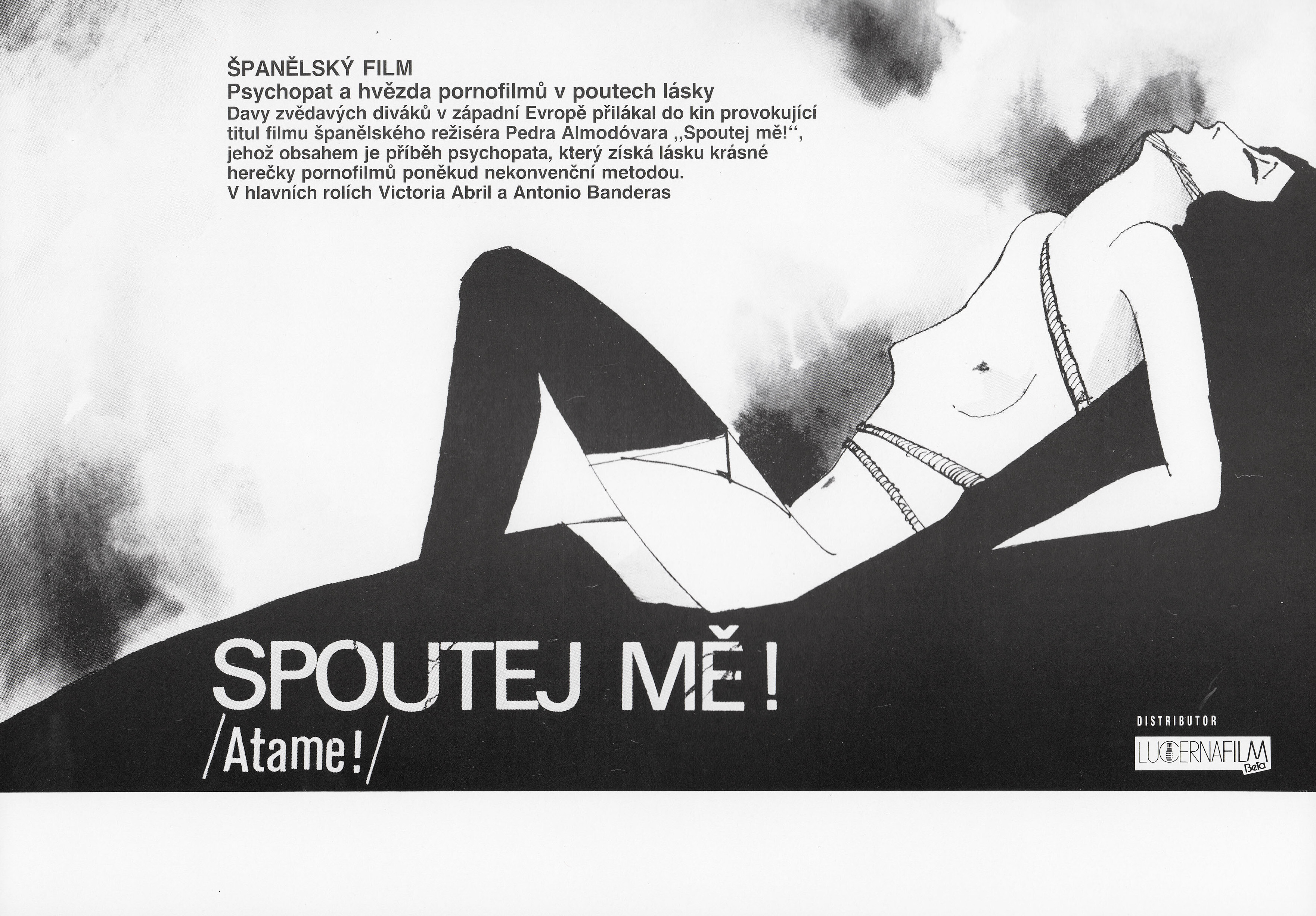 Свяжи меня! (Tie Me Up! Tie Me Down!, 1989), режиссёр Педро Альмодовар, чехословацкий постер к фильму, автор Зденек Влах, 1989 год