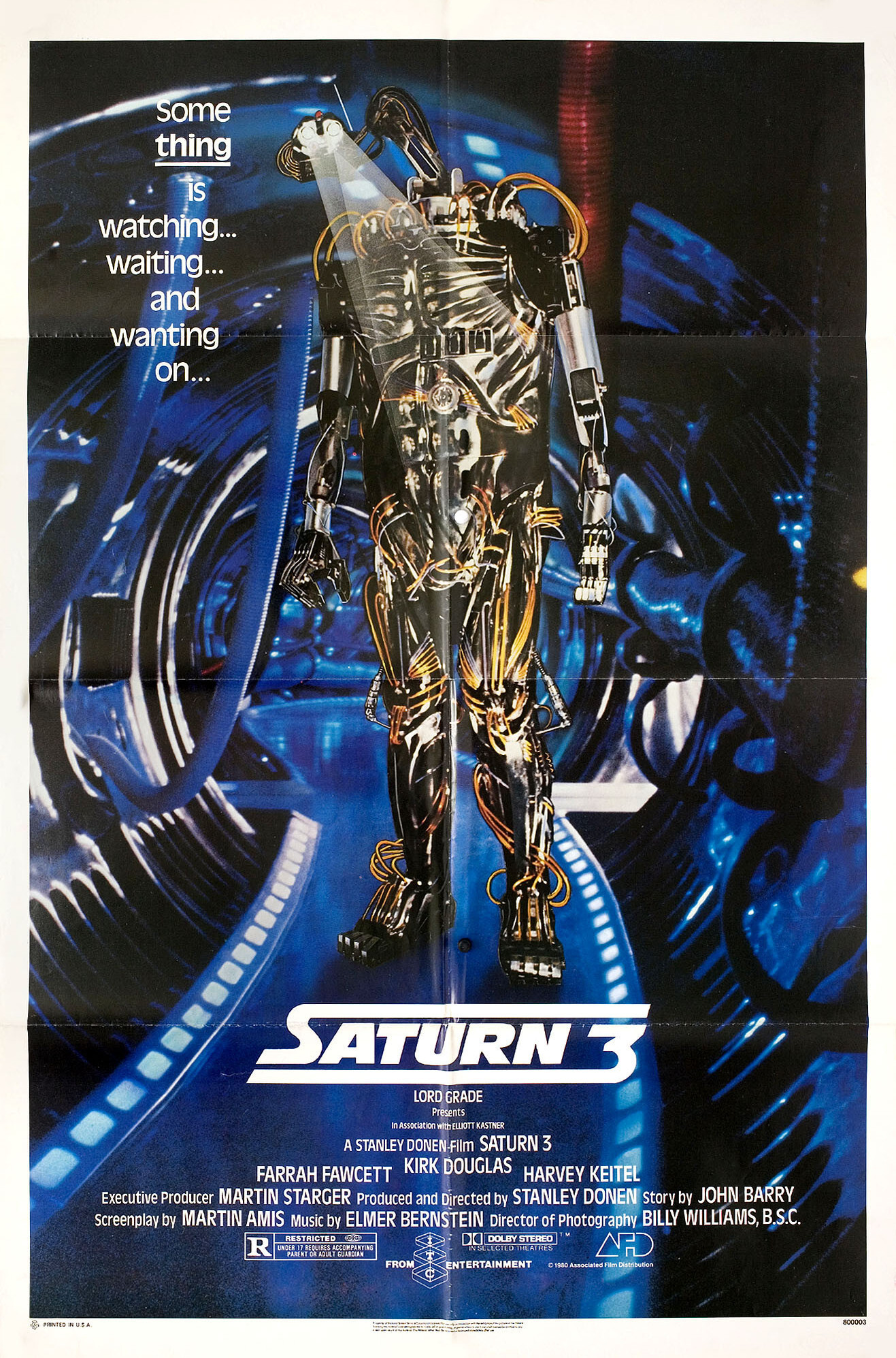 Сатурн 3 (Saturn 3, 1980), режиссёр Стэнли Донен, американский постер к фильму, 1980 год