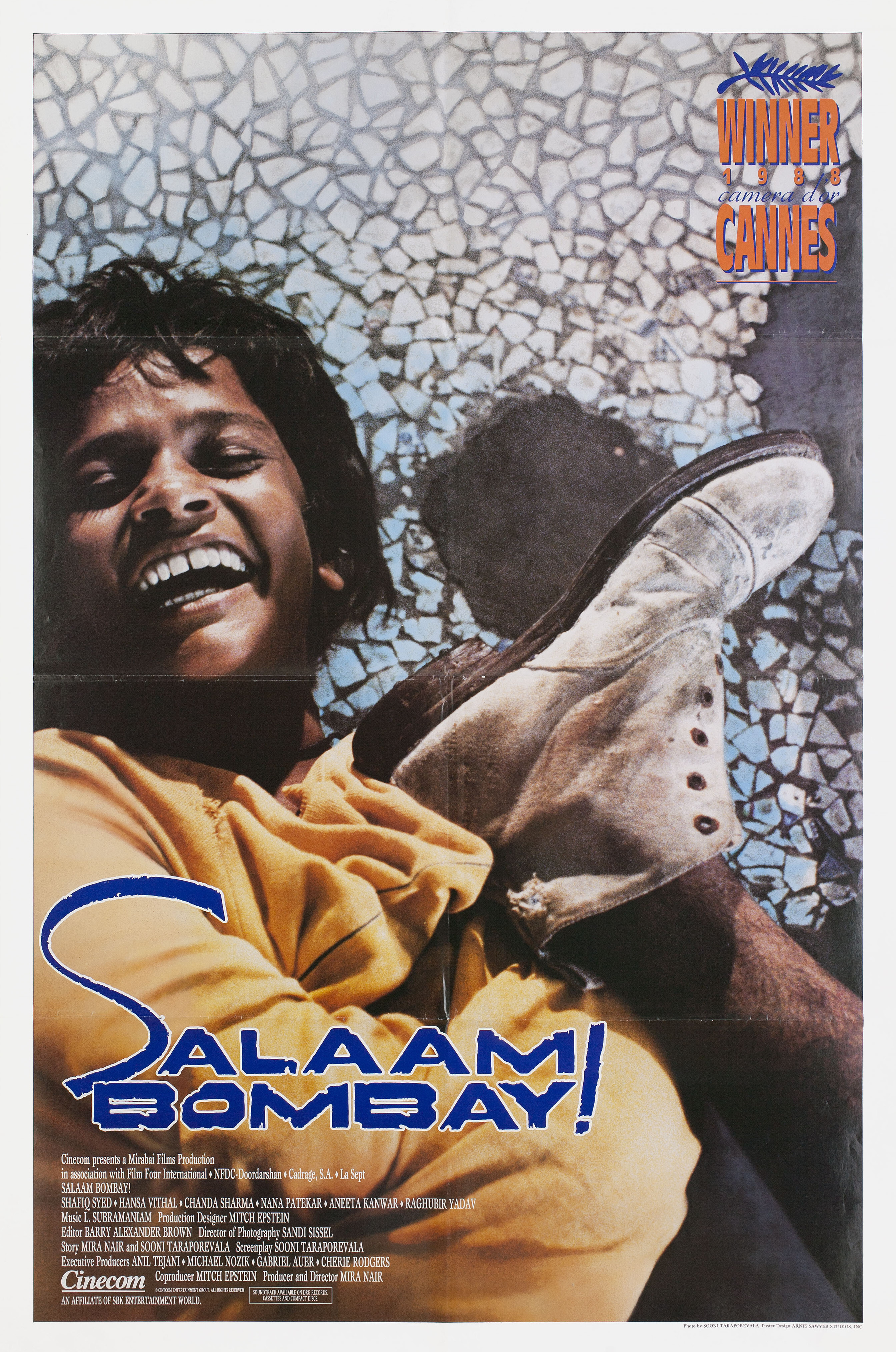 Салам Бомбей! (Salaam Bombay!, 1988), режиссёр Мира Наир, американский постер к фильму, 1988 год