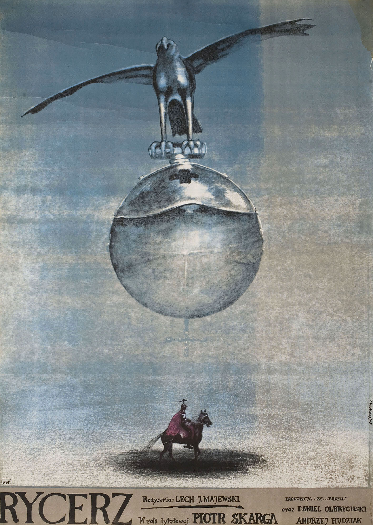 Рыцарь (The Knight, 1980), режиссёр Лех Маевски, польский постер к фильму, автор Анджей Паговский, 1980 год