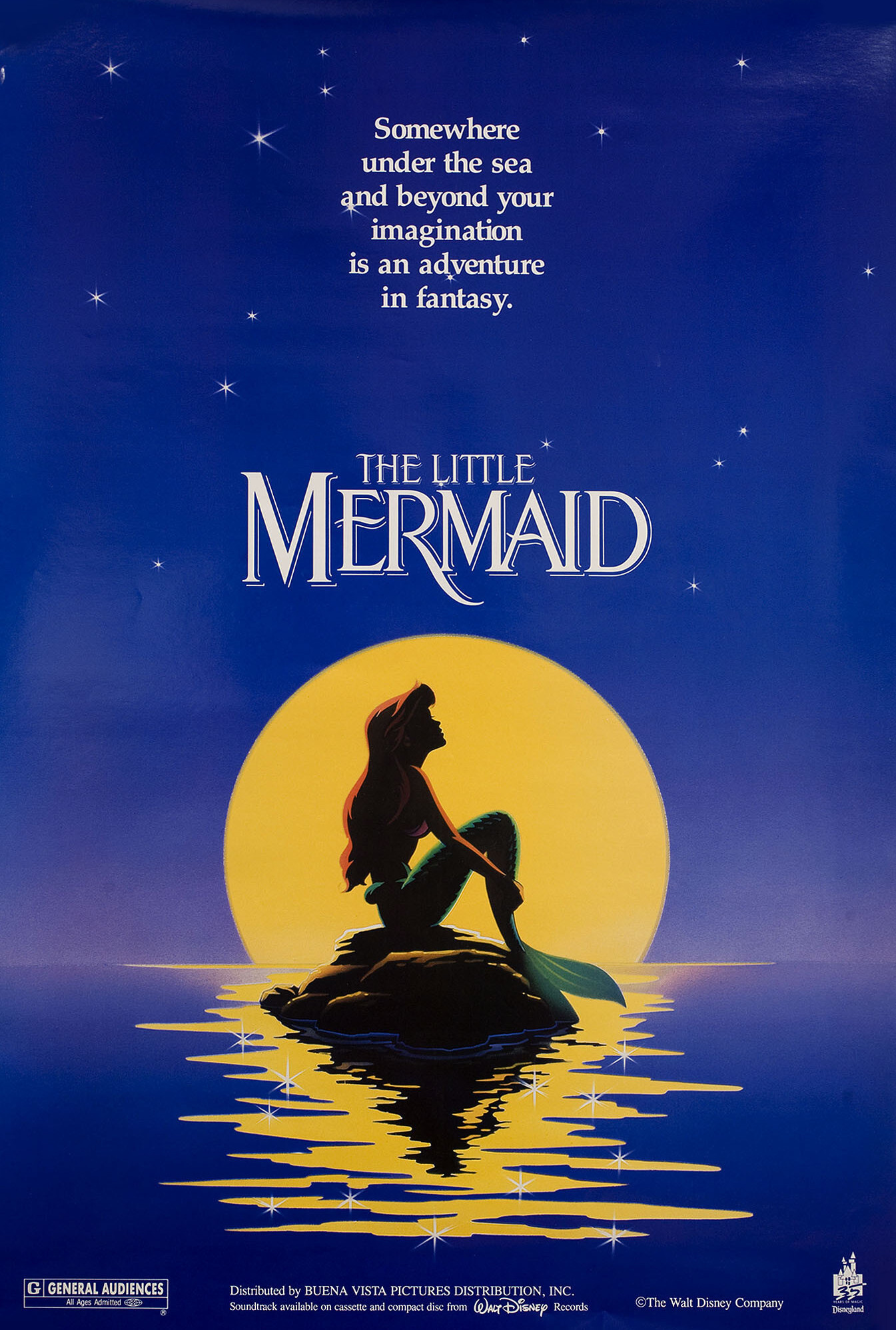 Русалочка (The Little Mermaid, 1989), режиссёр Рон Клементс, американский постер к фильму, 1989 год