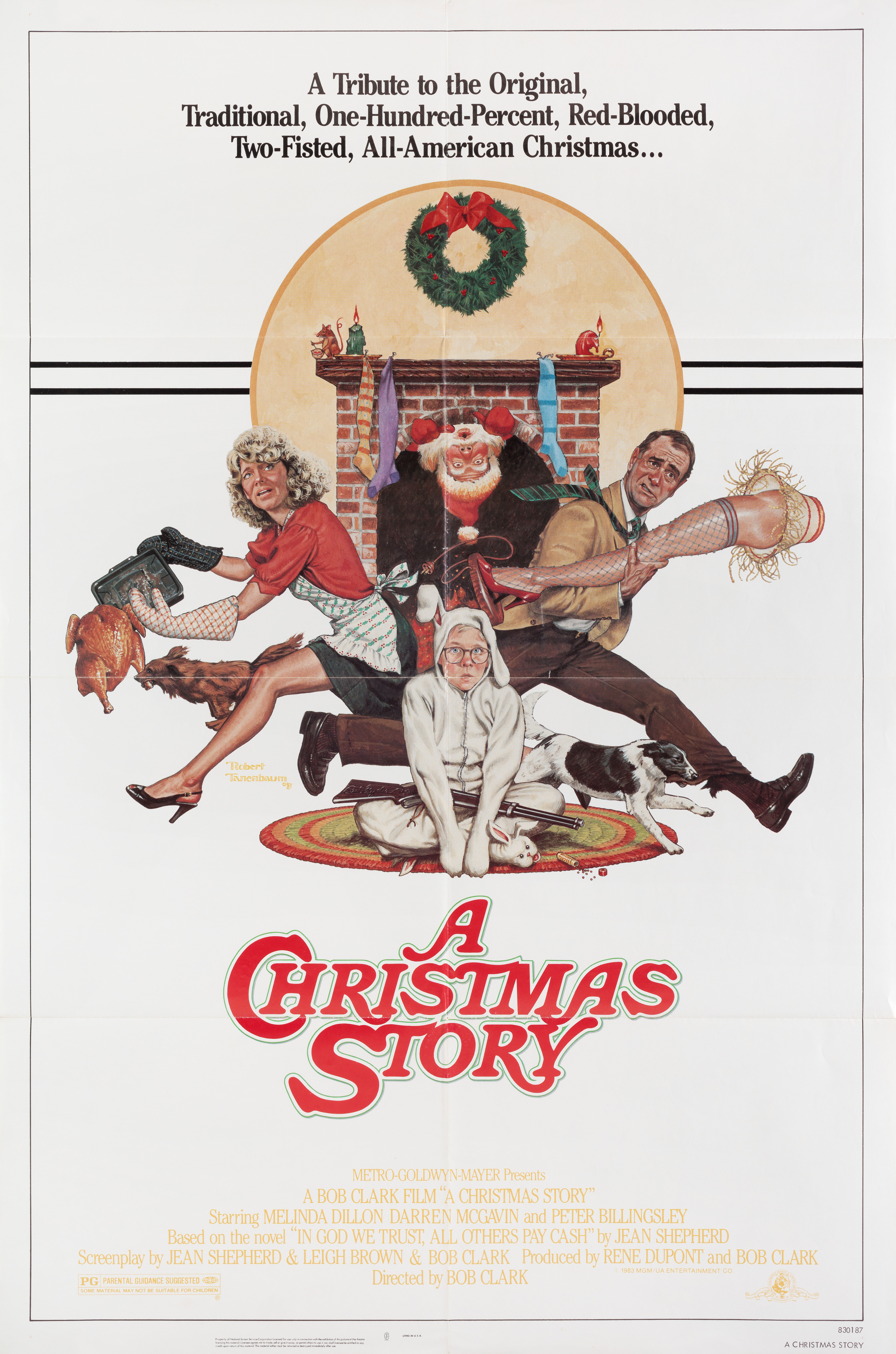Рождественская история (A Christmas Story, 1983), режиссёр Боб Кларк, американский постер к фильму, автор Роберт Таненбаум, 1983 год