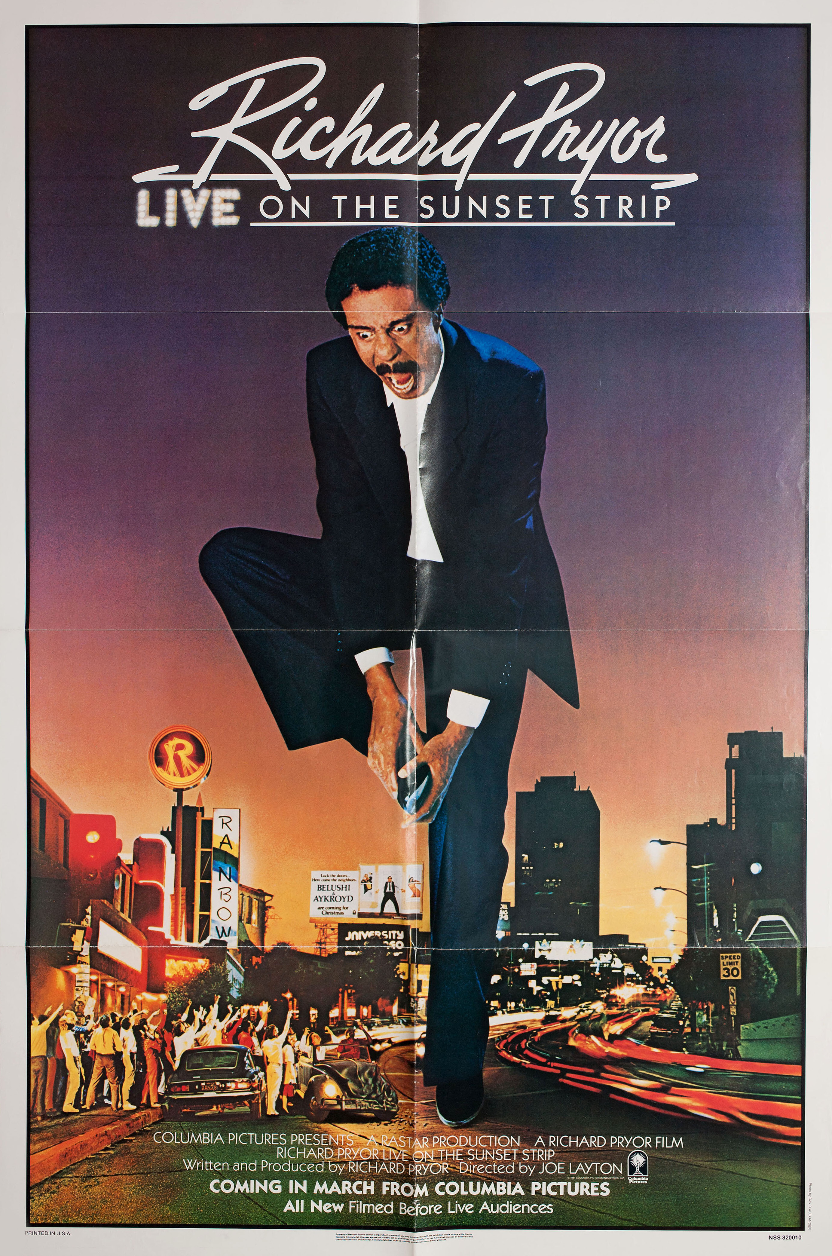 Ричард Прайор: Концерт на Сансет-Стрип (Richard Pryor: Live on the Sunset Strip, 1982), режиссёр Джо Лейтон, американский постер к фильму, 1982 год