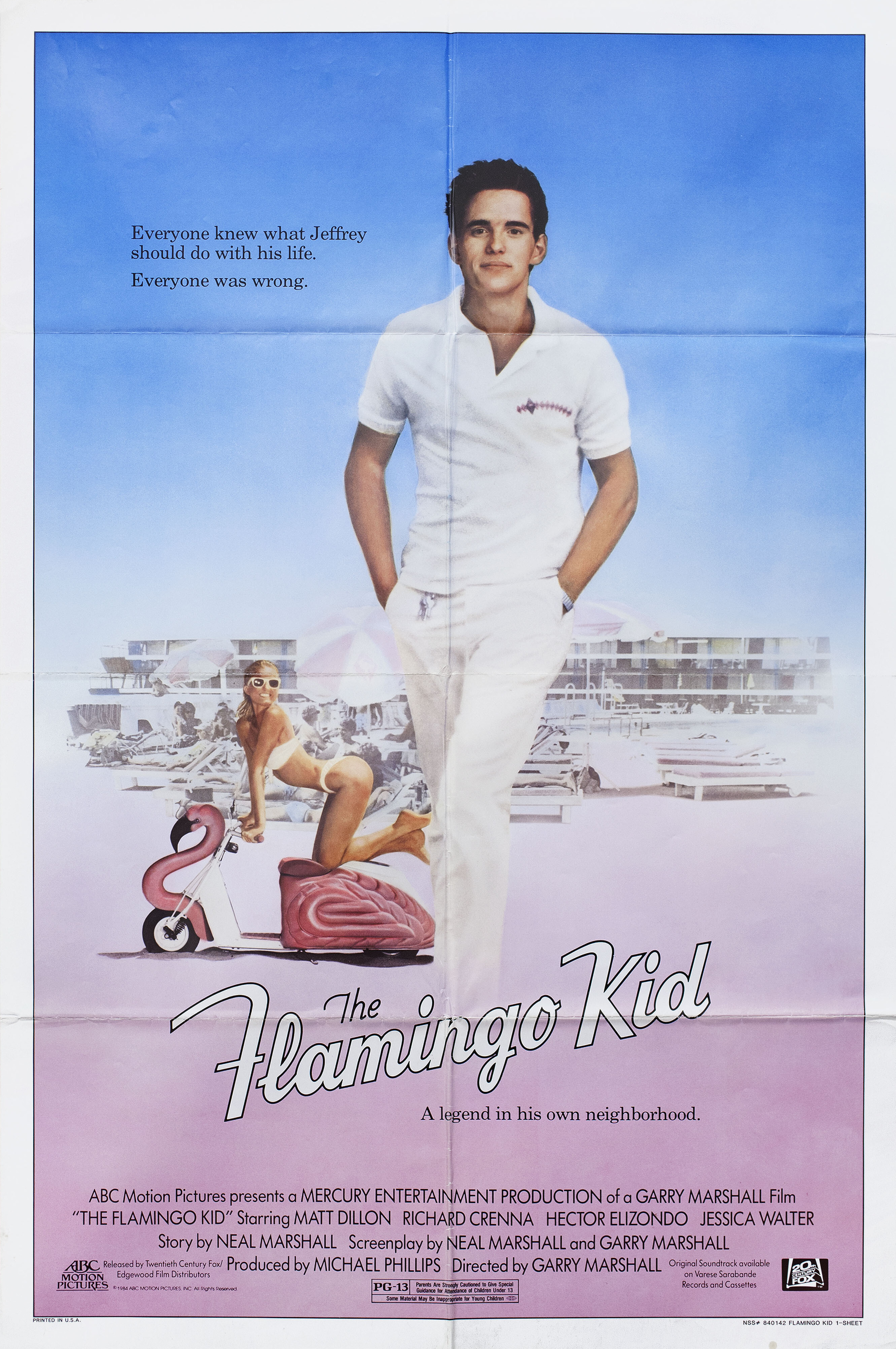 Парень из «Фламинго» (The Flamingo Kid, 1984), режиссёр Гэрри Маршалл, американский постер к фильму, 1984 год