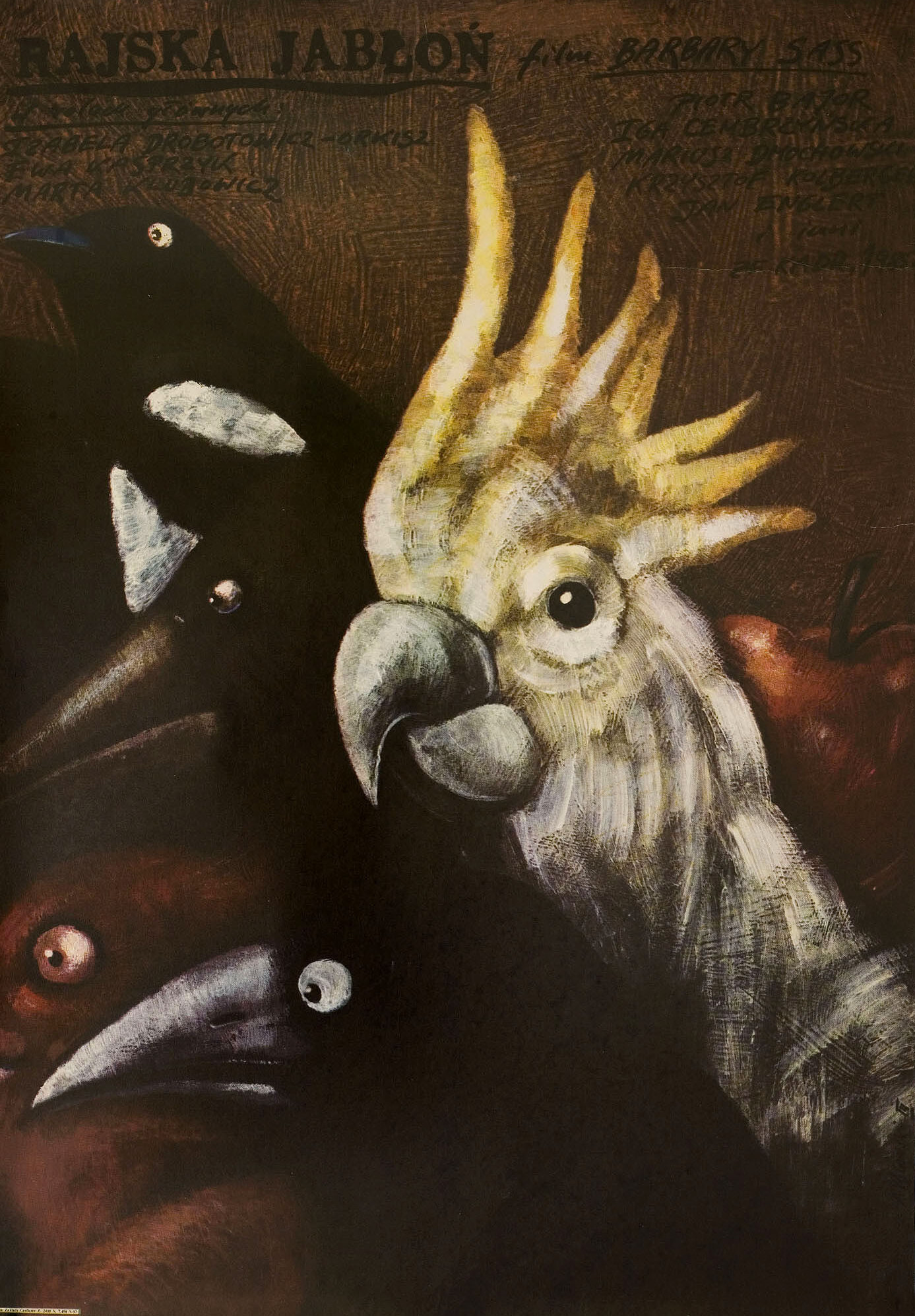 Райская яблоня (Rajska jablon, 1986), режиссёр Барбара Сасс, польский постер к фильму, автор Анджей Паговский, 1986 год