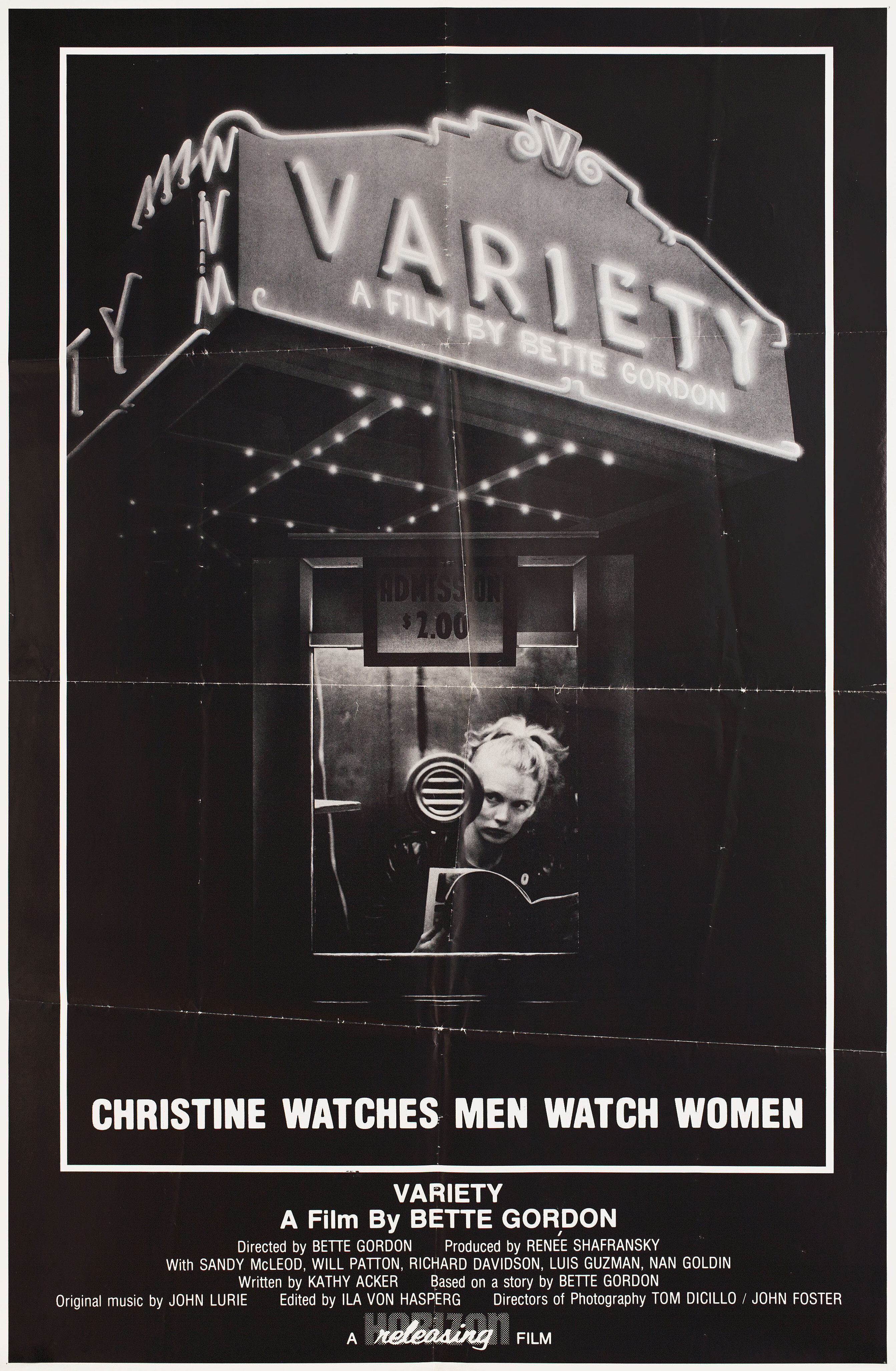 Варьете (Variety, 1983), режиссёр Бетт Гордон, американский постер к фильму, 1983 год