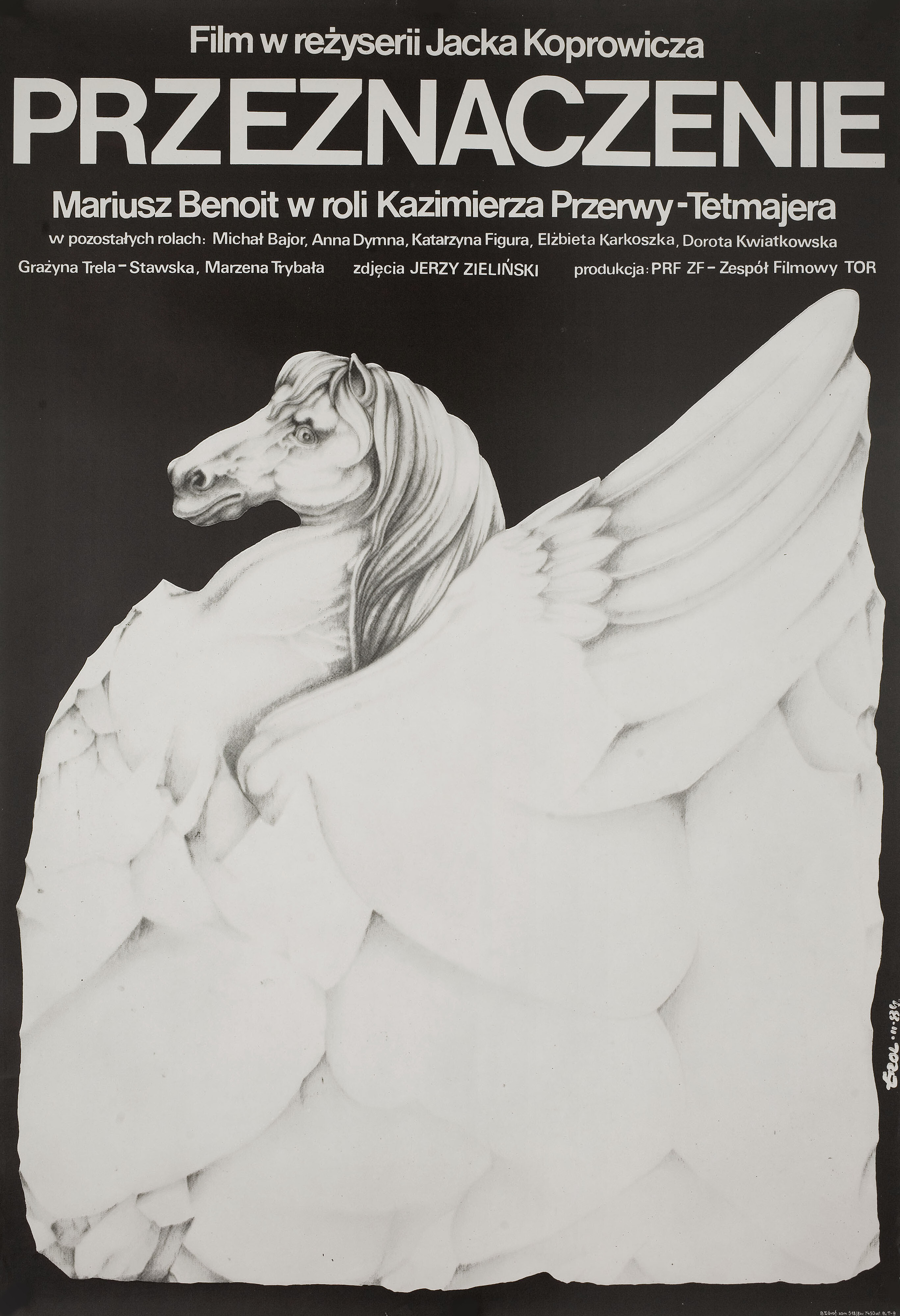 Предназначение (Przeznaczenie, 1985), режиссёр Яцек Копрович, польский постер к фильму, автор Якуб Эрол, 1985 год
