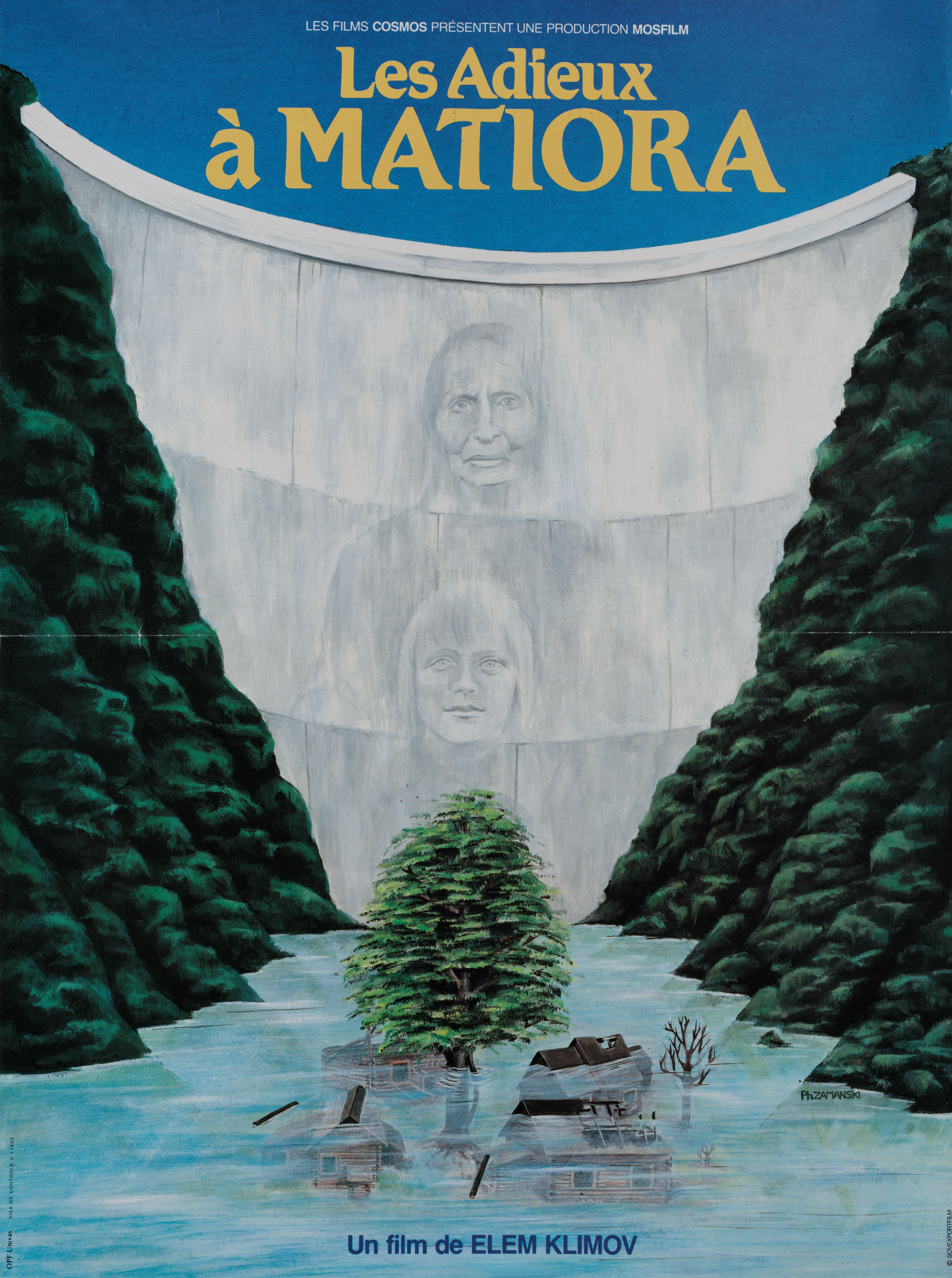 Прощание (Farewell to Matyora, 1983), режиссёр Элем Климов, французский постер к фильму, 1983 год