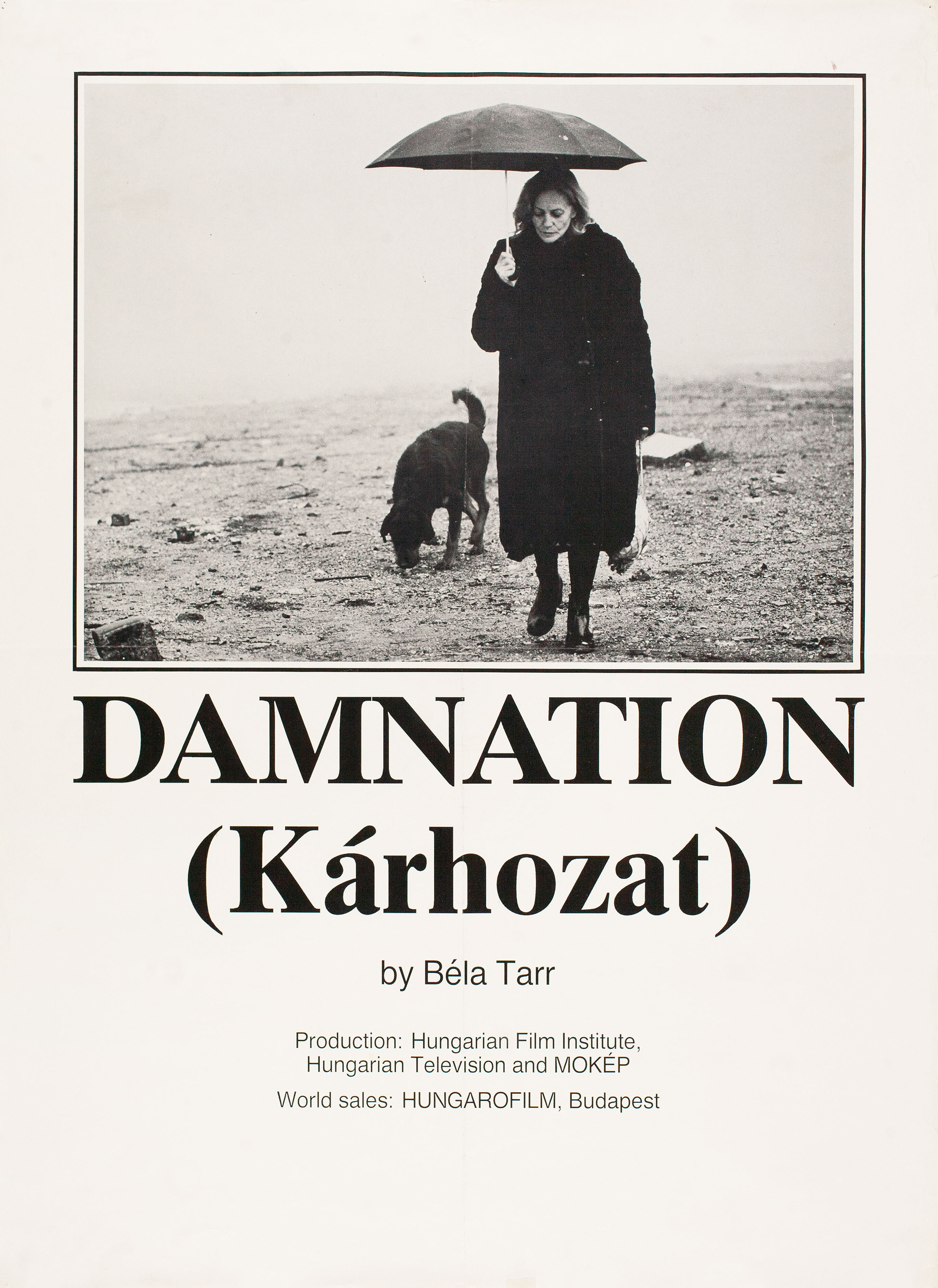 Проклятие (Damnation, 1988), режиссёр Бела Тарр, венгерский постер к фильму, 1988 год