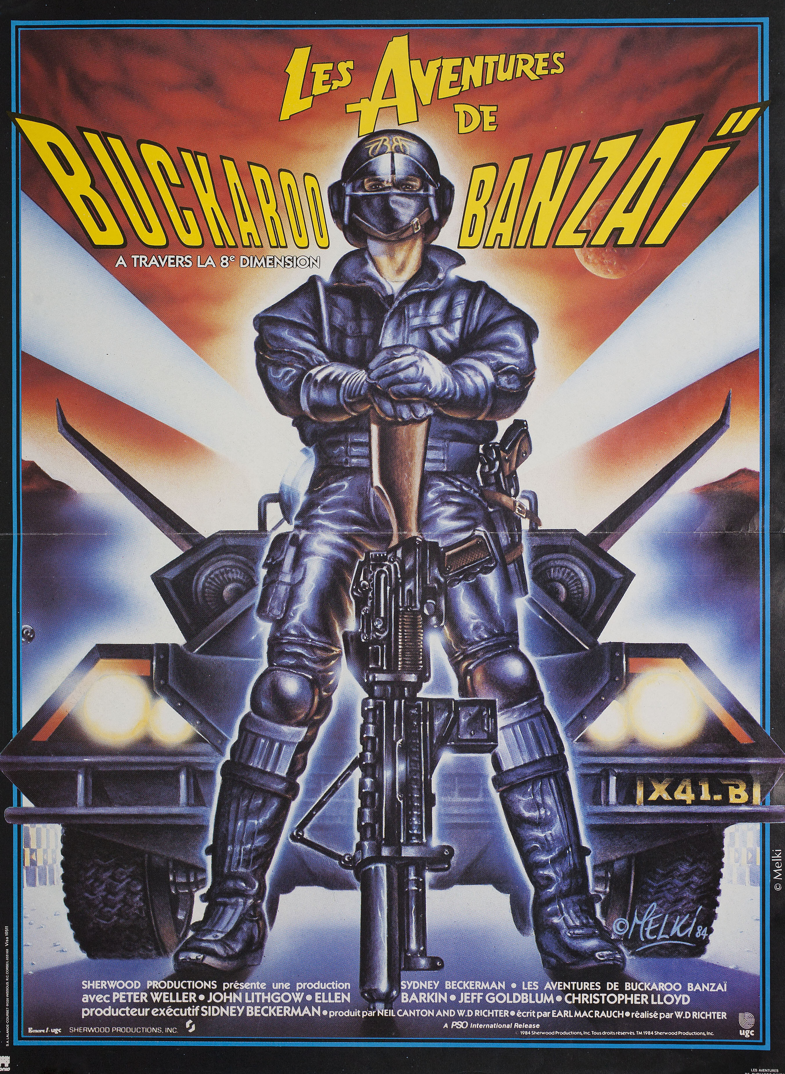 Приключения Бакару Банзая в восьмом измерении (The Adventures of Buckaroo Banzai, 1984), режиссёр У. Д. Рихтер, французский постер к фильму, 1984 год (1)