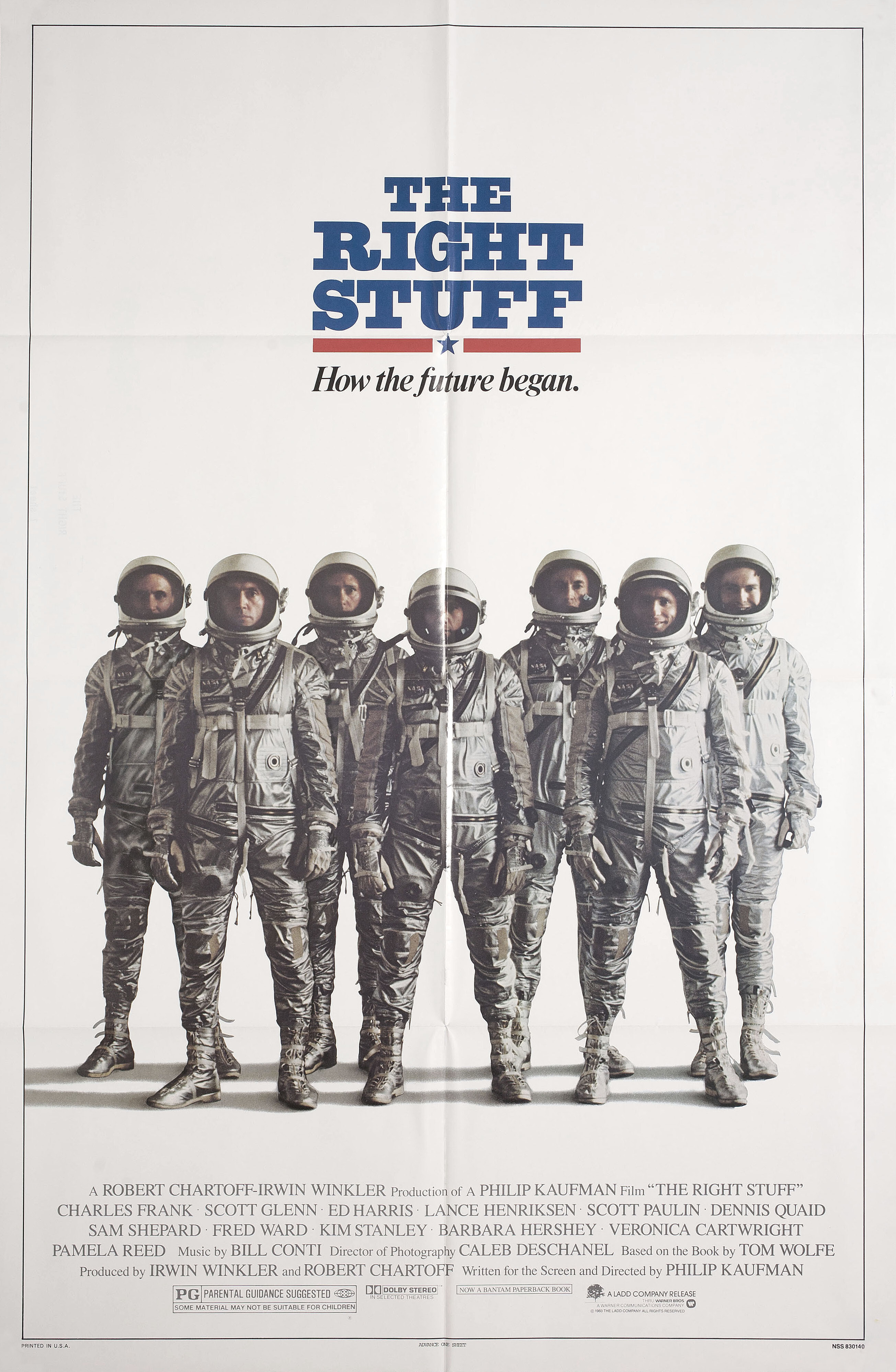 Парни что надо (The Right Stuff, 1983), режиссёр Филип Кауфман, американский постер к фильму, 1983 год