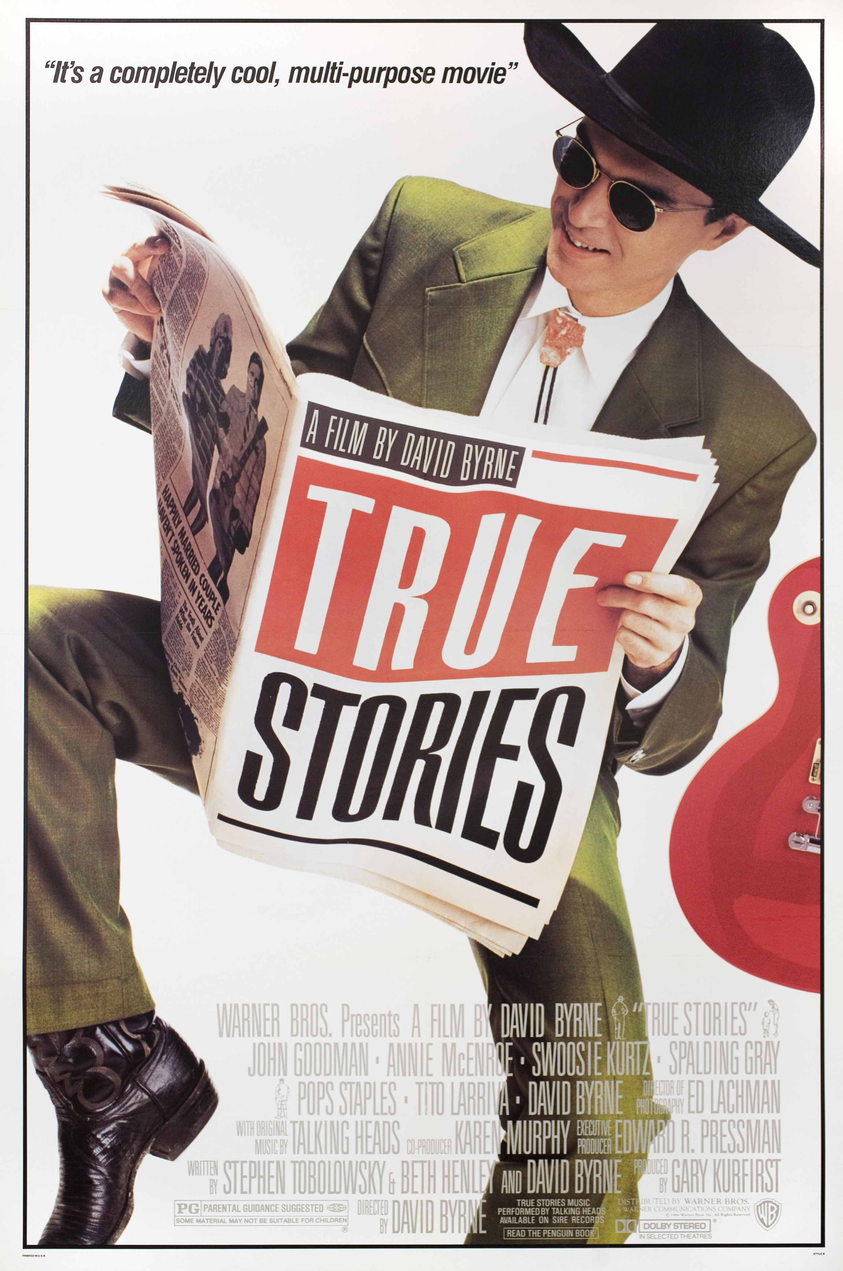 Правдивые истории (True Stories, 1986), режиссёр Дэвид Бирн, американский постер к фильму, 1986 год