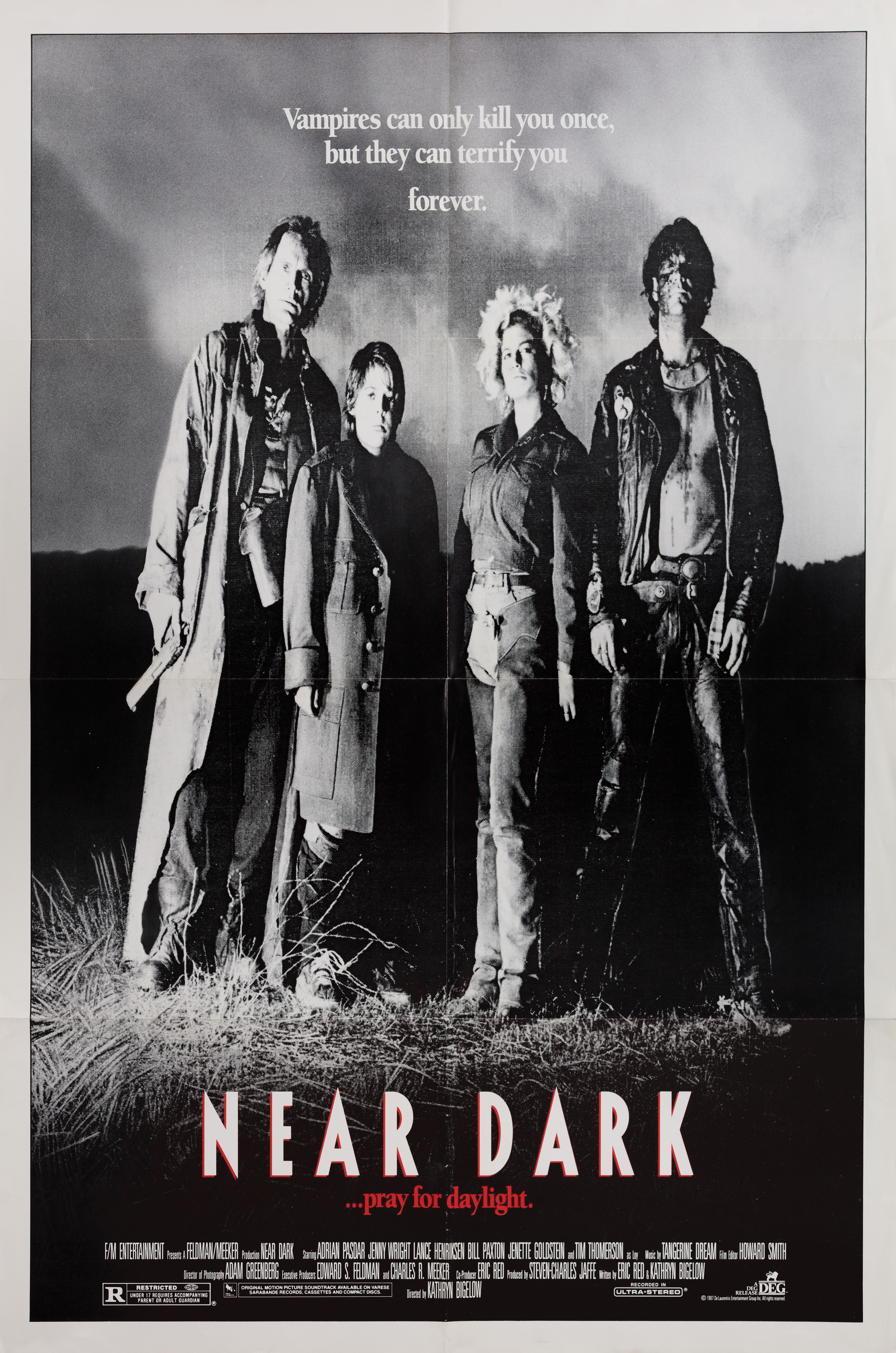 Почти стемнело (Near Dark, 1987), режиссёр Кэтрин Бигелоу, американский постер к фильму, 1987 год