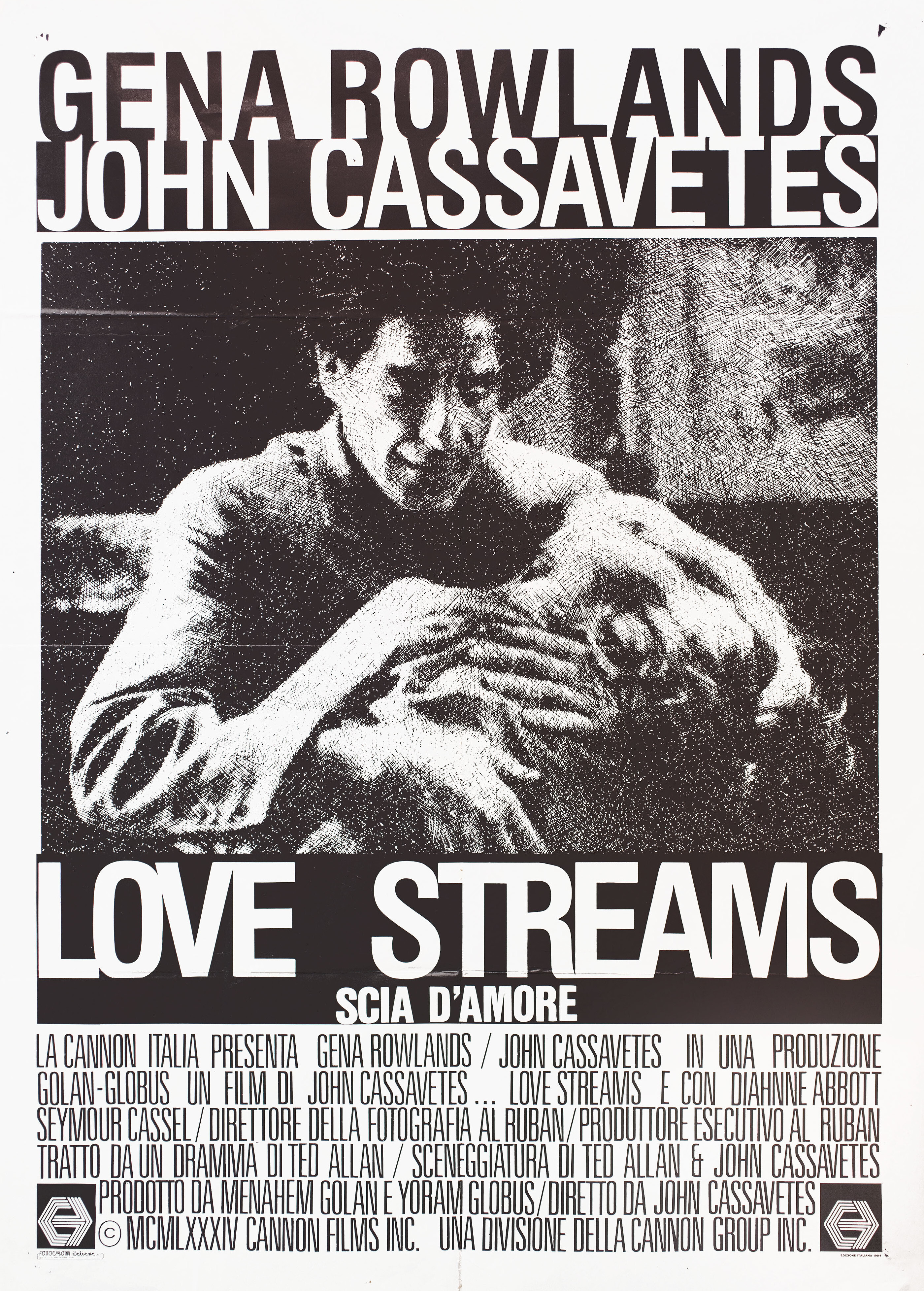 Потоки любви (Love Streams, 1984), режиссёр Джон Кассаветис, итальянский постер к фильму, 1984 год (2)