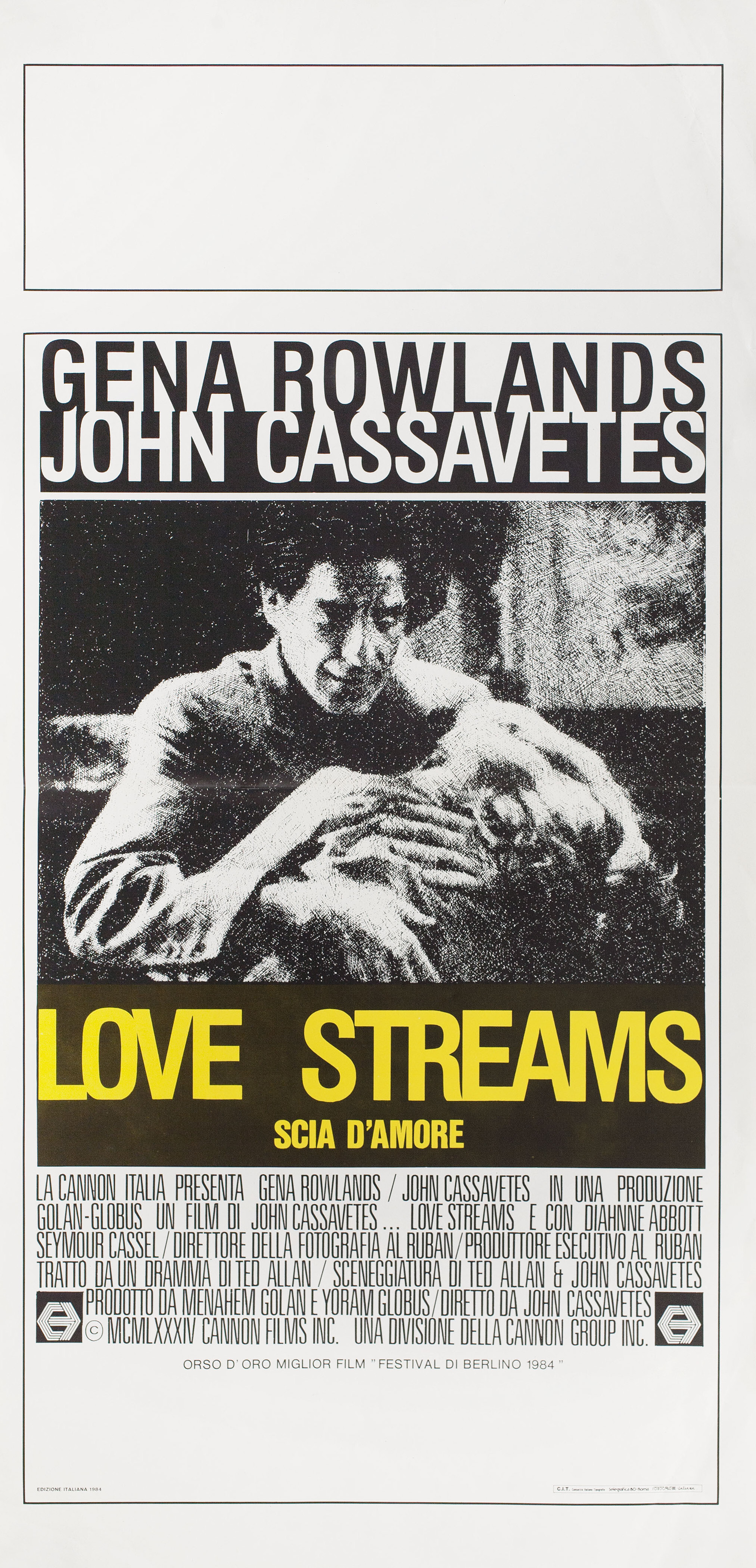 Потоки любви (Love Streams, 1984), режиссёр Джон Кассаветис, итальянский постер к фильму, 1984 год (1)