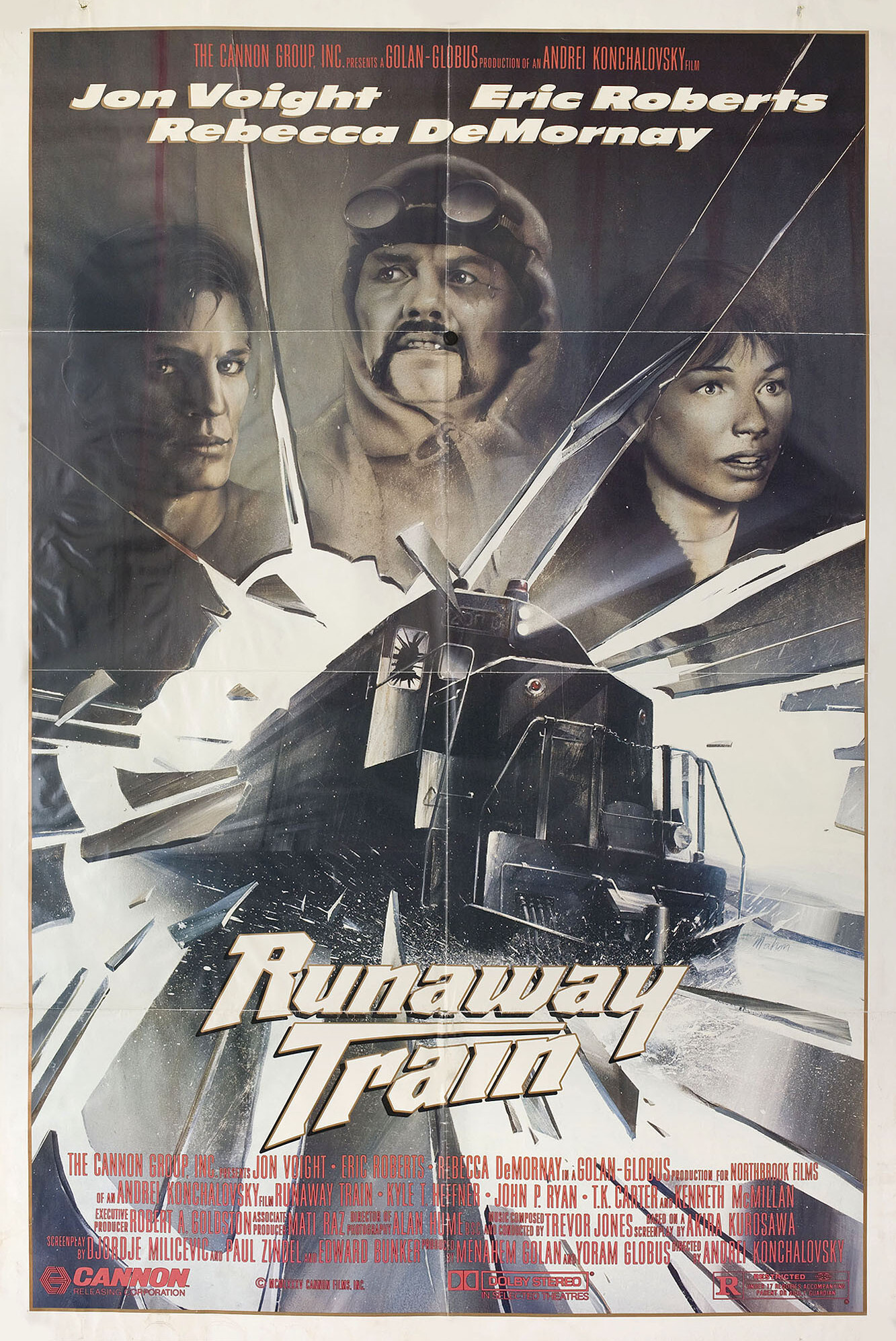 Поезд-беглец (Runaway Train, 1985), режиссёр Андрей Кончаловский, американский постер к фильму, 1985 год