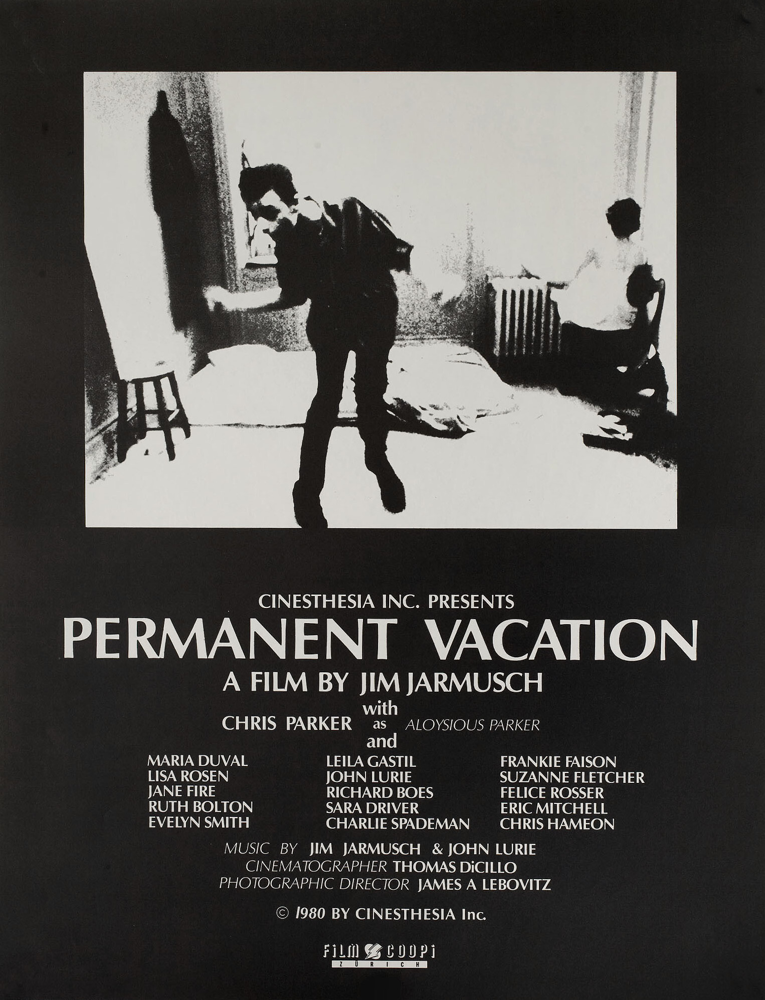 Отпуск без конца (Permanent Vacation, 1980), режиссёр Джим Джармуш, американский постер к фильму, 1991 год