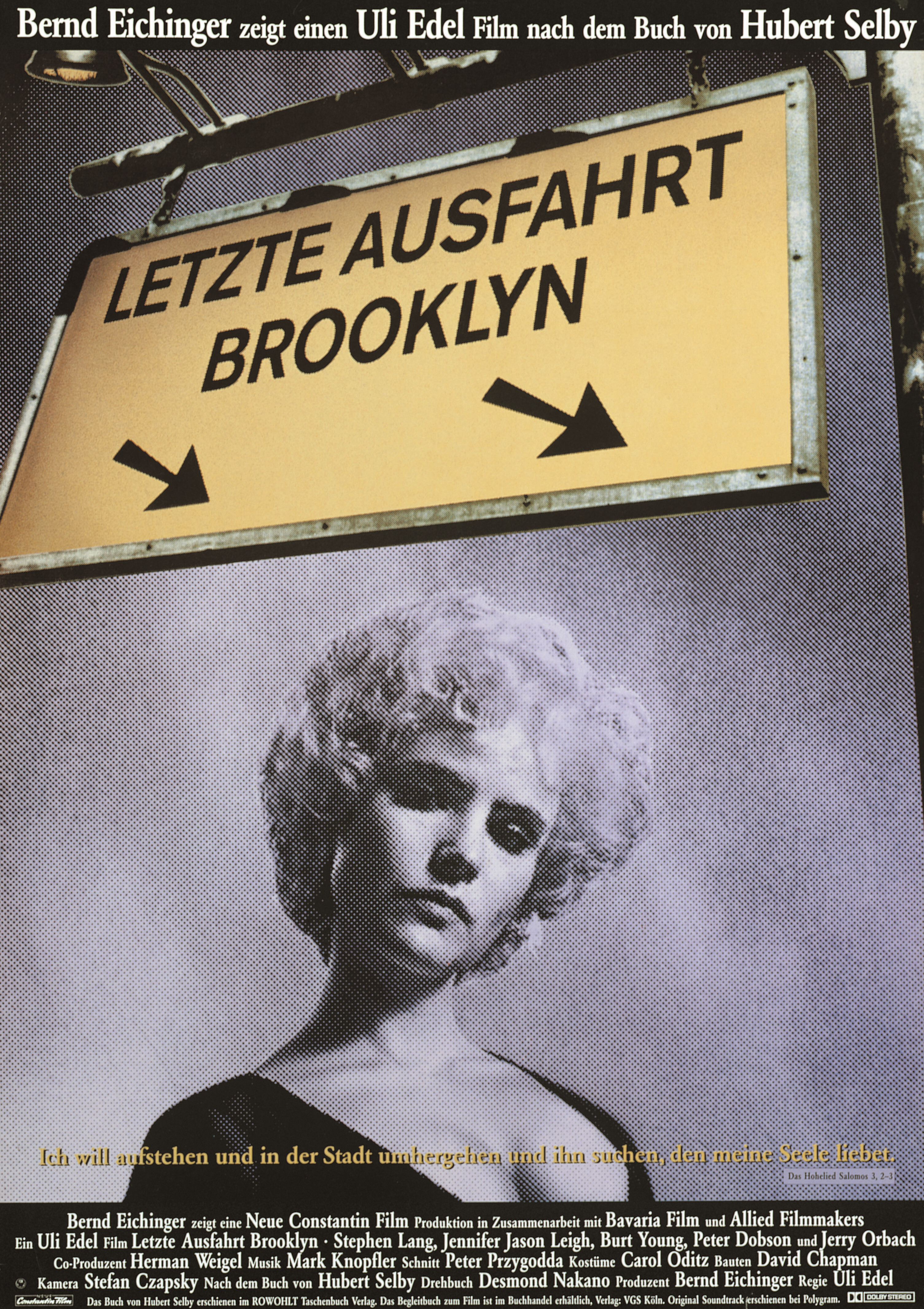 Последний поворот на Бруклин (Last Exit to Brooklyn, 1989), режиссёр Ули Эдель, немецкий (ФРГ) постер к фильму, 1989 год