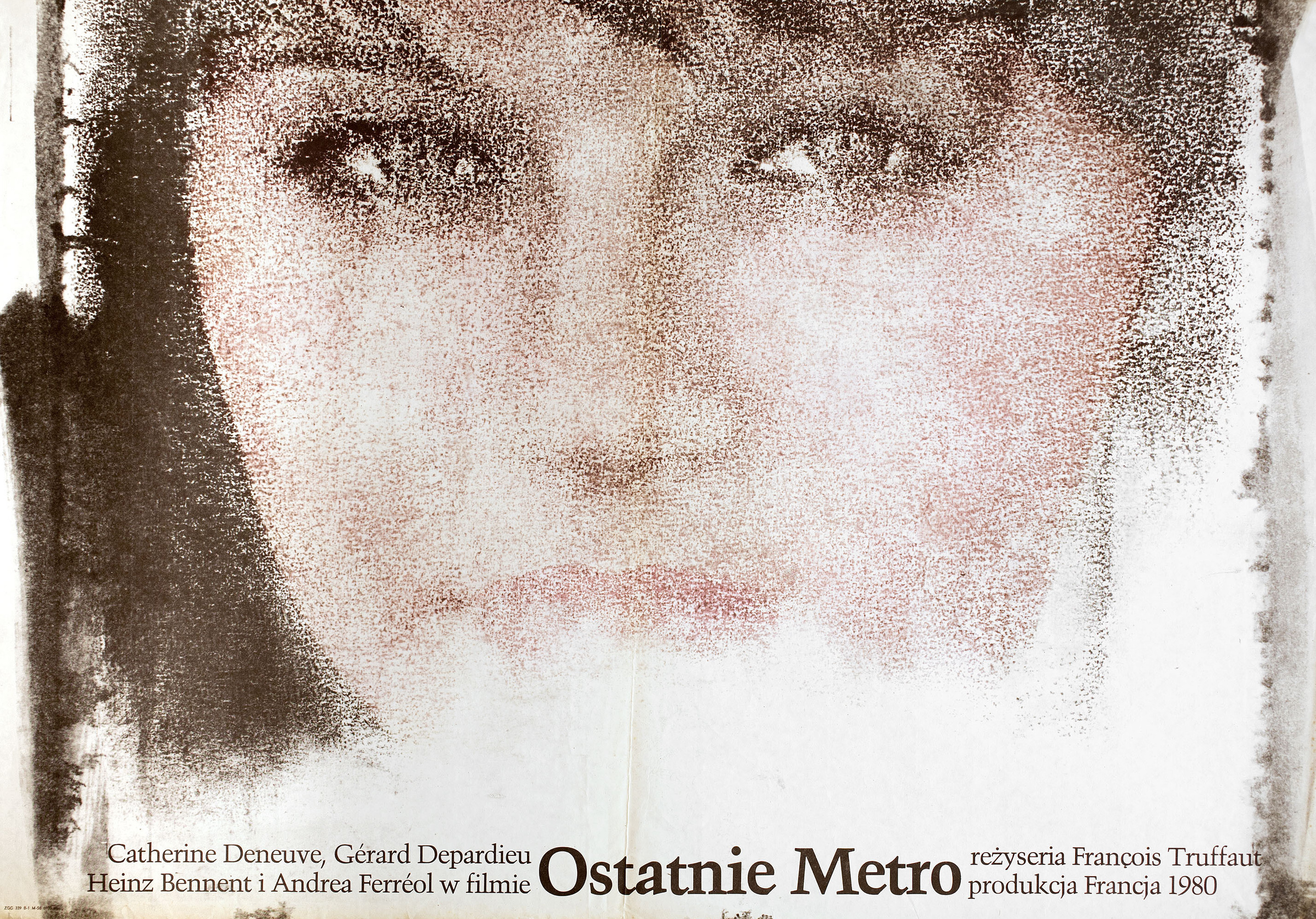 Последнее метро (The Last Metro, 1980), режиссёр Франсуа Трюффо, польский постер к фильму, автор Марек Фрейденрайх, 1983 год