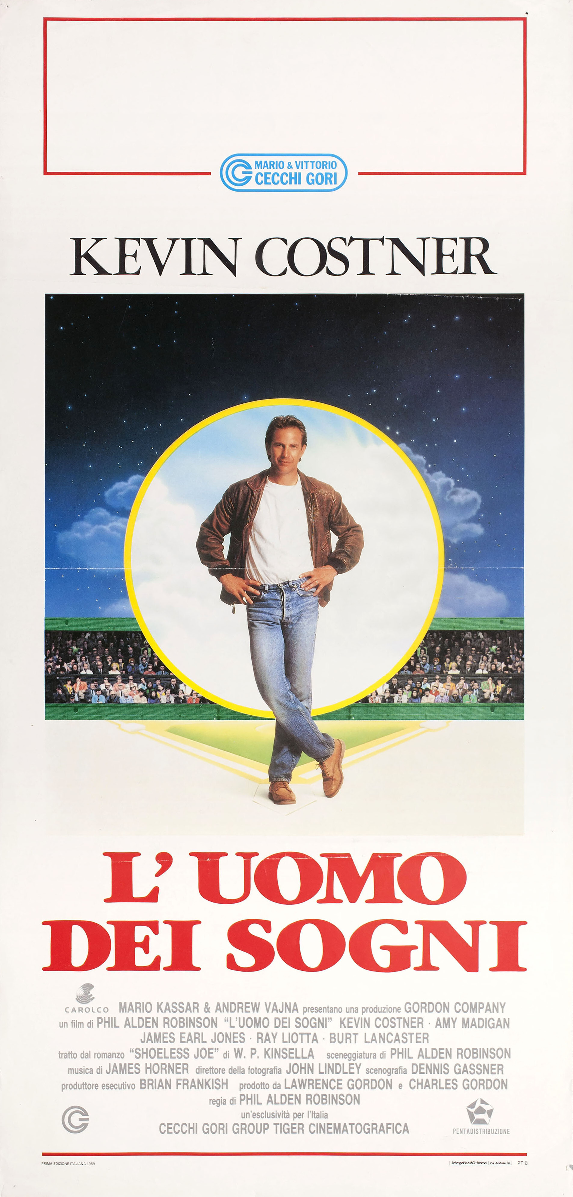 Поле чудес (Field of Dreams, 1989), режиссёр Фил Олден Робинсон, итальянский постер к фильму, 1989 год