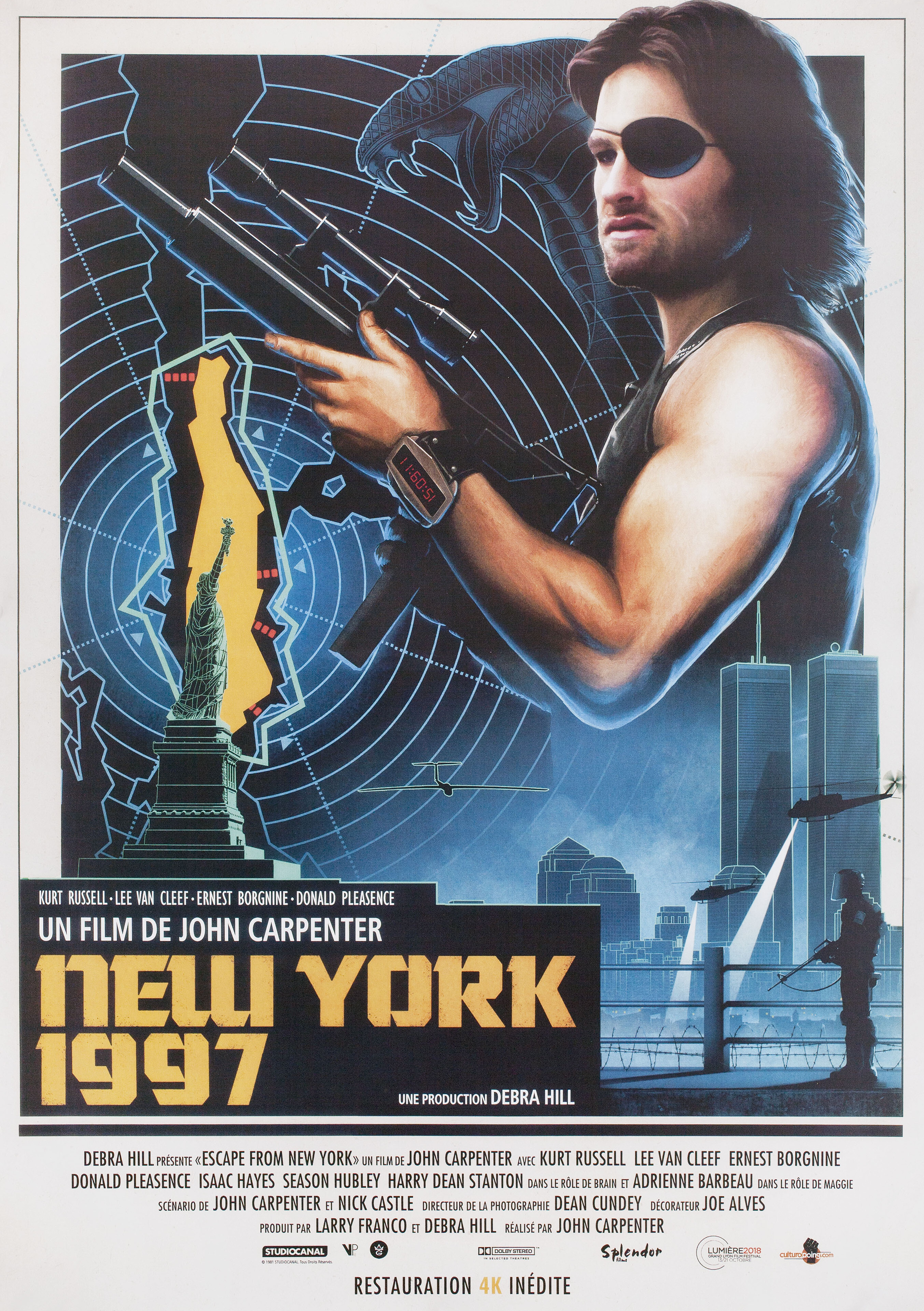 Побег из Нью-Йорка (Escape from New York, 1981), режиссёр Джон Карпентер, французский постер к фильму, автор Мэтт Фергюсон, 2018 год