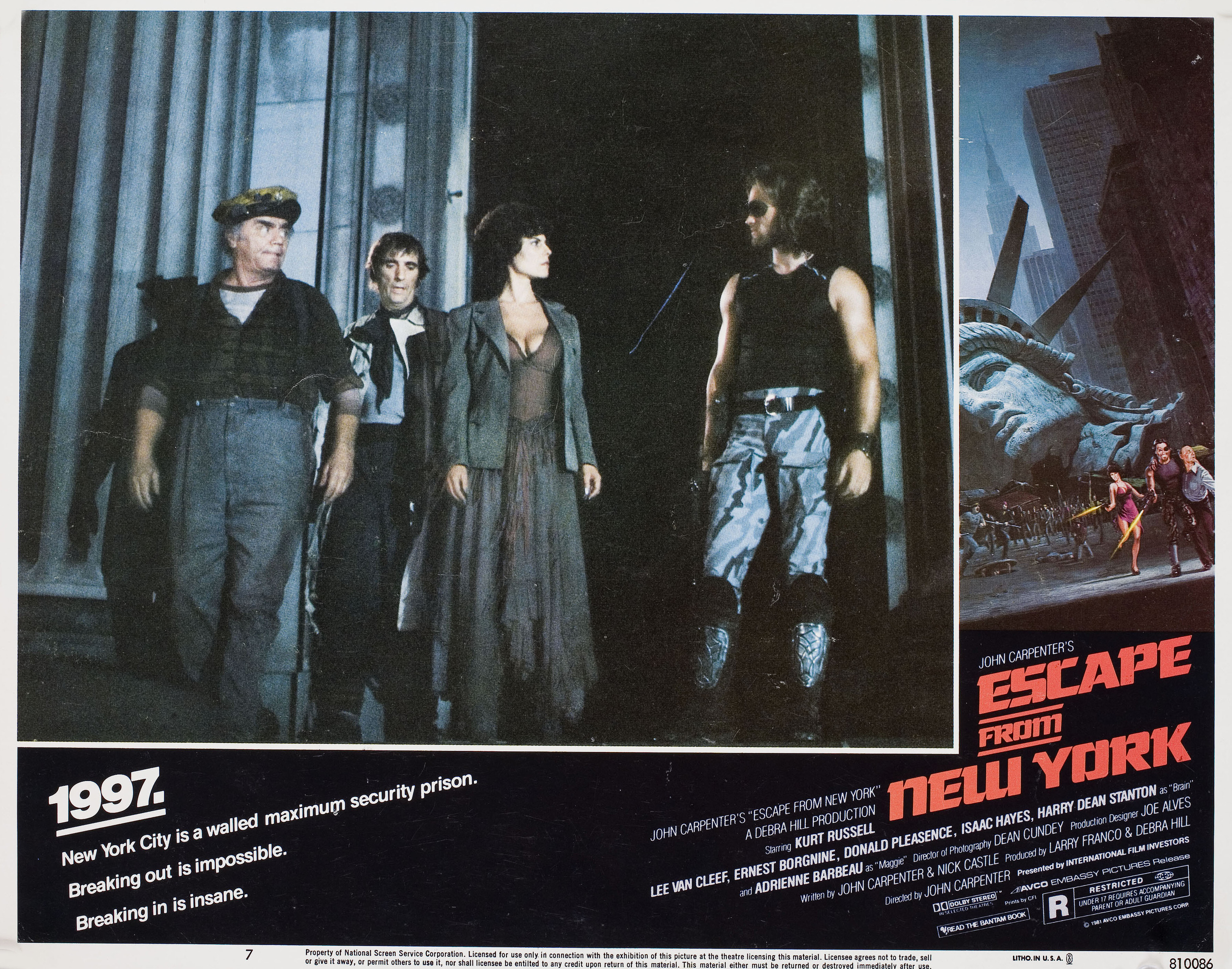 Побег из Нью-Йорка (Escape from New York, 1981), режиссёр Джон Карпентер, американский постер к фильму, автор Барри Э. Джексон, 1981 год (2)