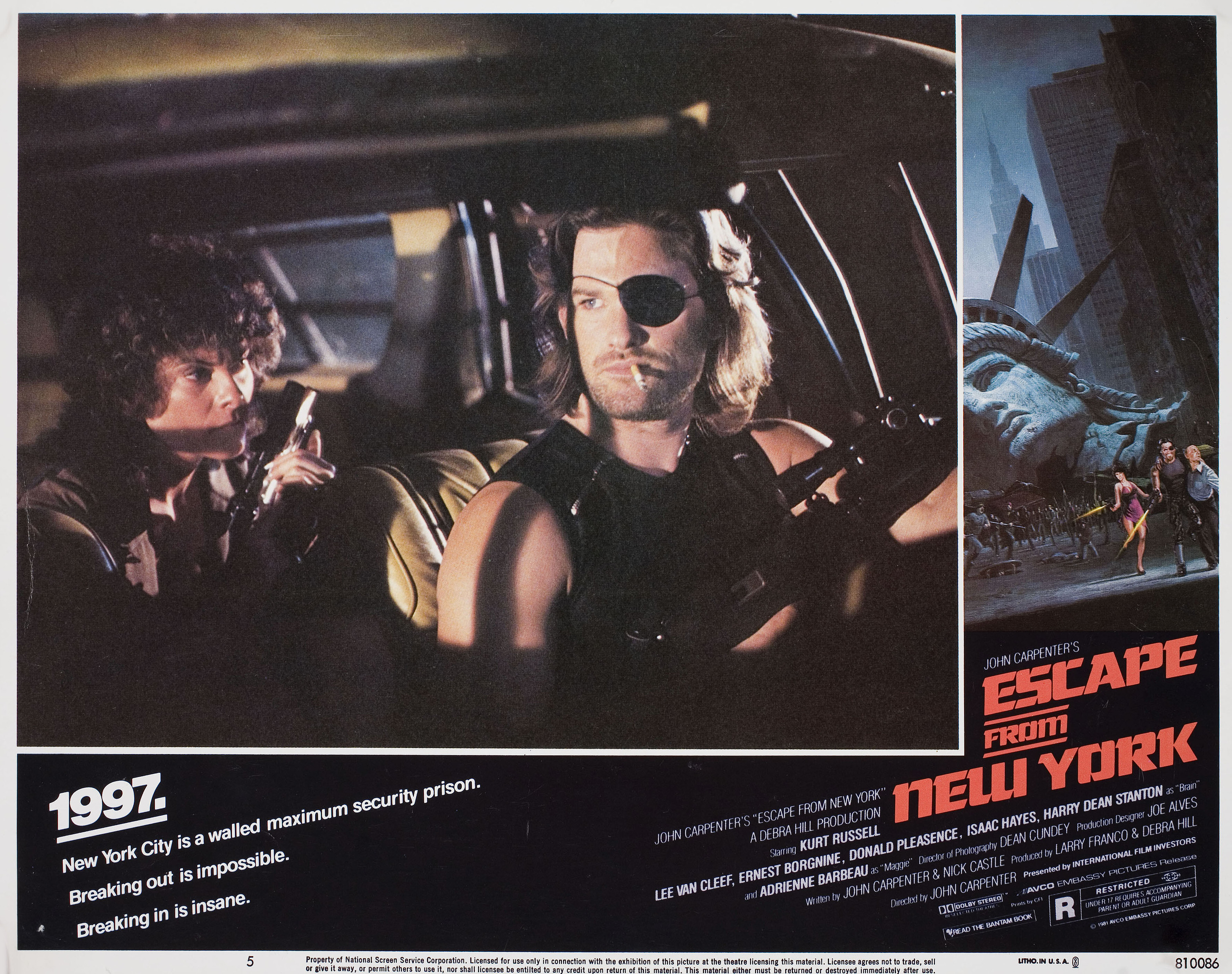 Побег из Нью-Йорка (Escape from New York, 1981), режиссёр Джон Карпентер, американский постер к фильму, автор Барри Э. Джексон, 1981 год (1)