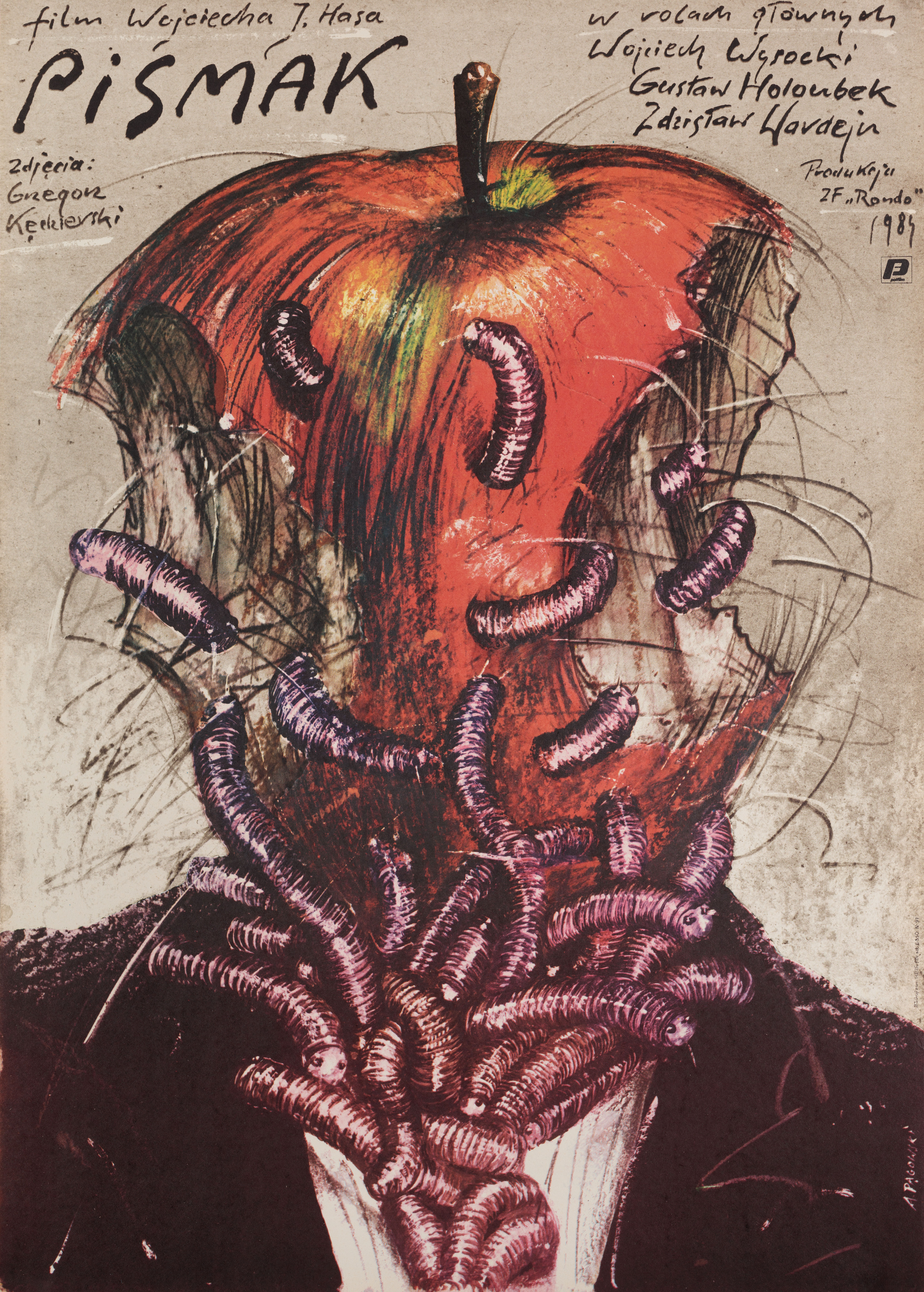Писака (Pismak, 1985), режиссёр Войцех Хас, польский постер к фильму, автор Анджей Паговский, 1985 год