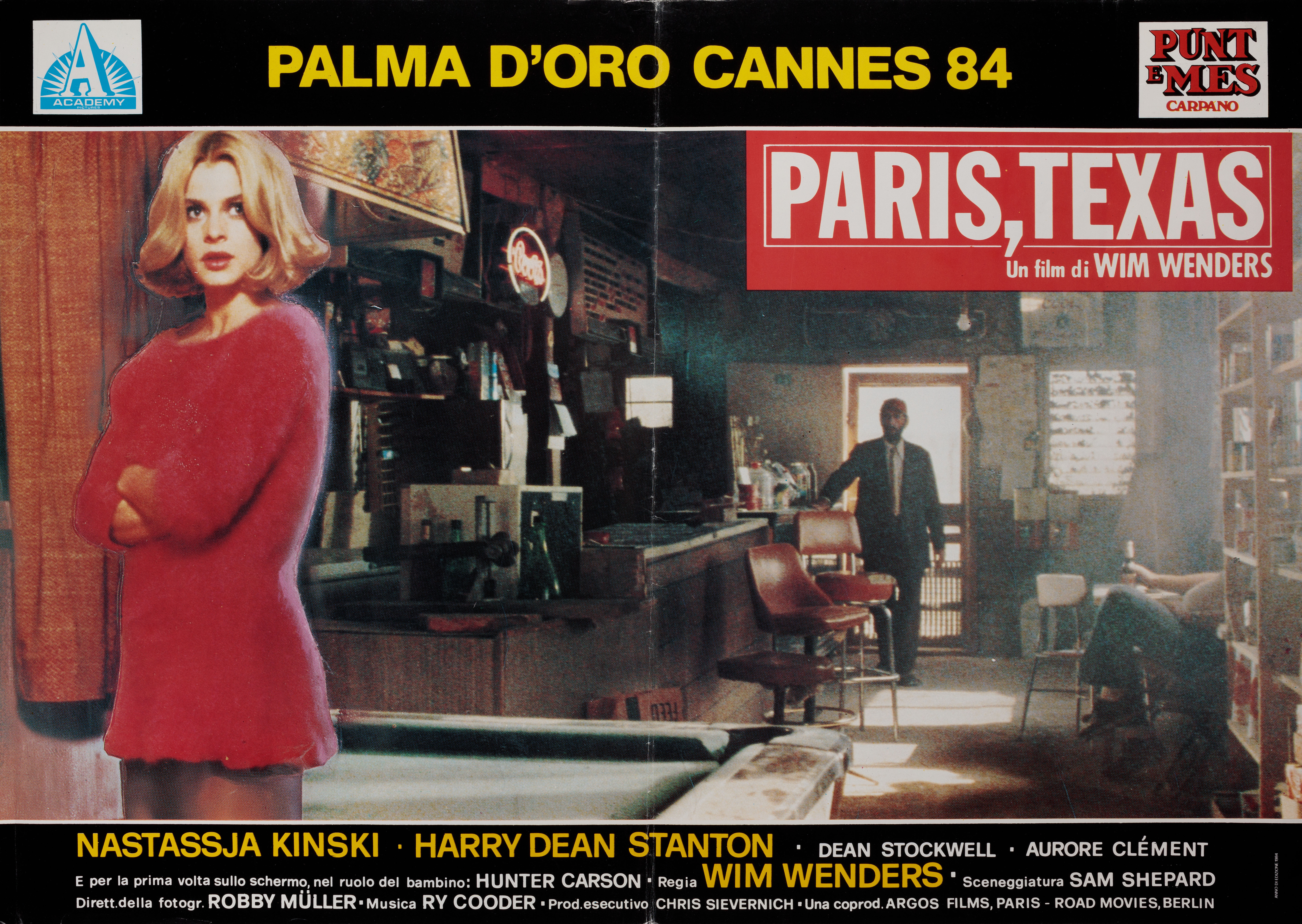Париж, Техас (Paris, Texas, 1984), режиссёр Вим Вендерс, итальянский постер к фильму, 1984 год (4)