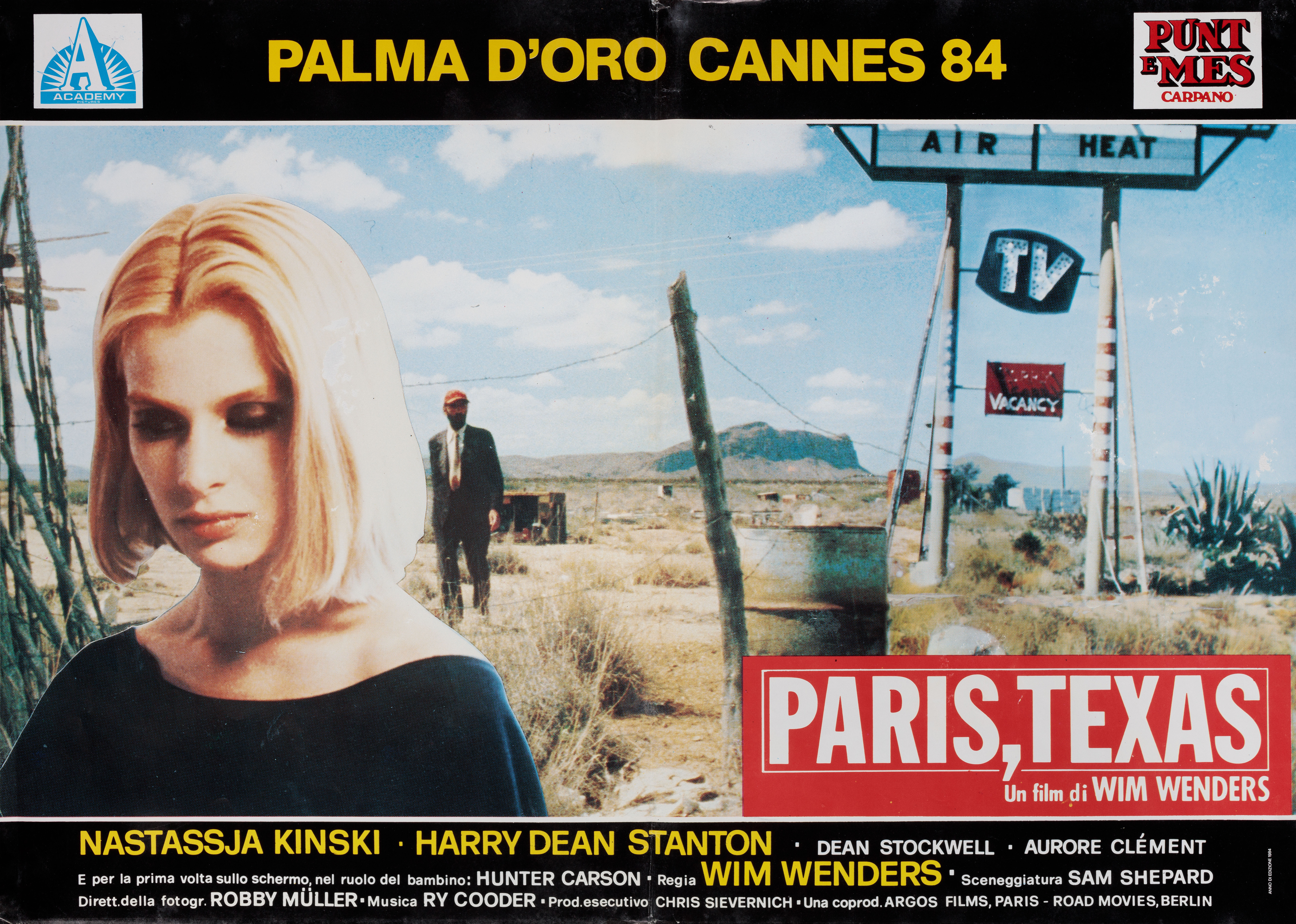 Париж, Техас (Paris, Texas, 1984), режиссёр Вим Вендерс, итальянский постер к фильму, 1984 год (3)