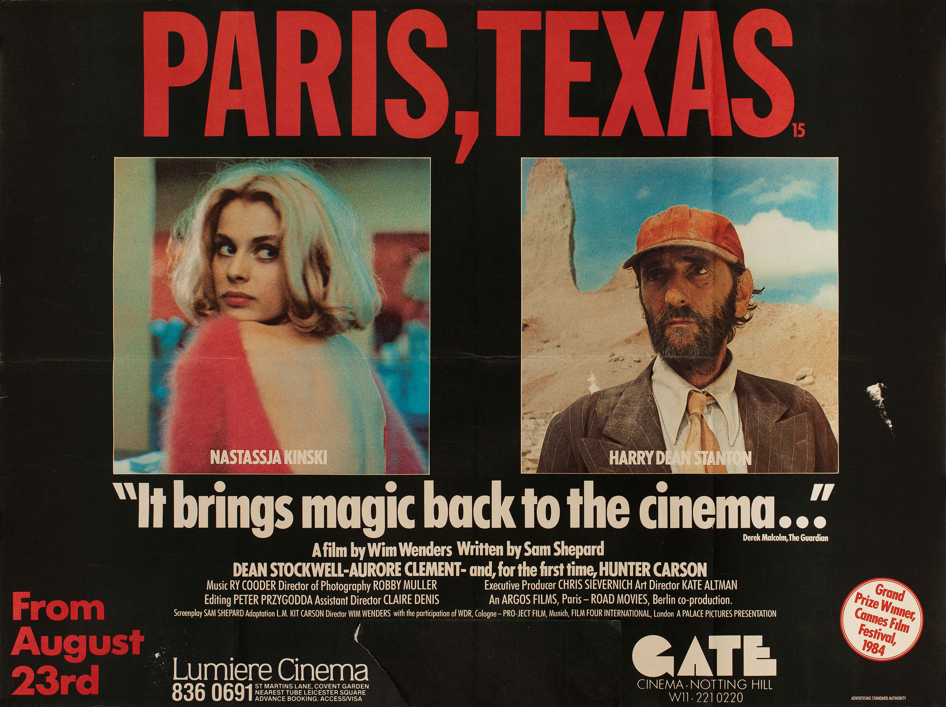 Париж, Техас (Paris, Texas, 1984), режиссёр Вим Вендерс, британский постер к фильму, 1984 год