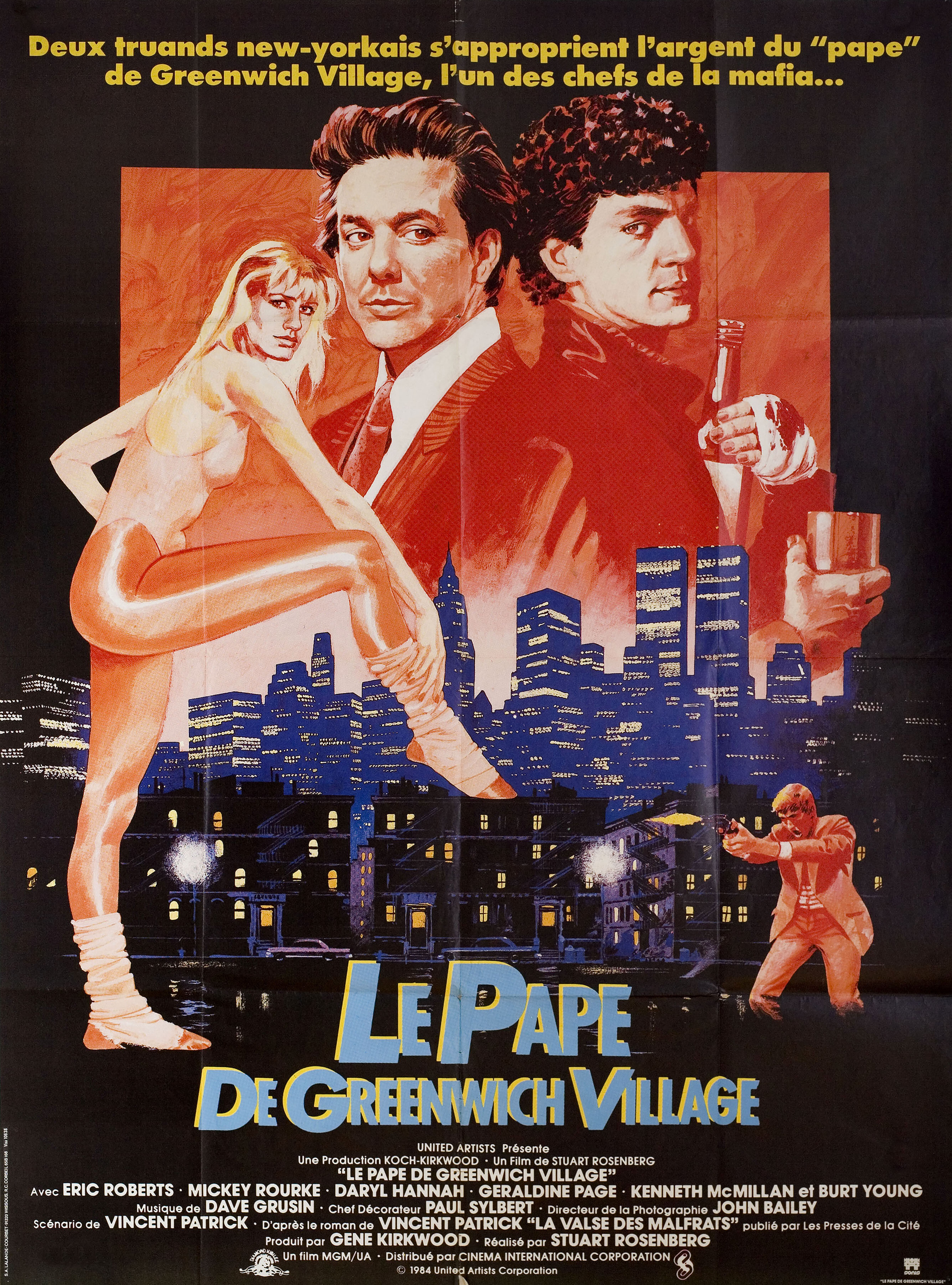 Папа Гринвич-Виллидж (The Pope of Greenwich Village, 1984), режиссёр Стюарт Розенберг, французский постер к фильму, 1984 год