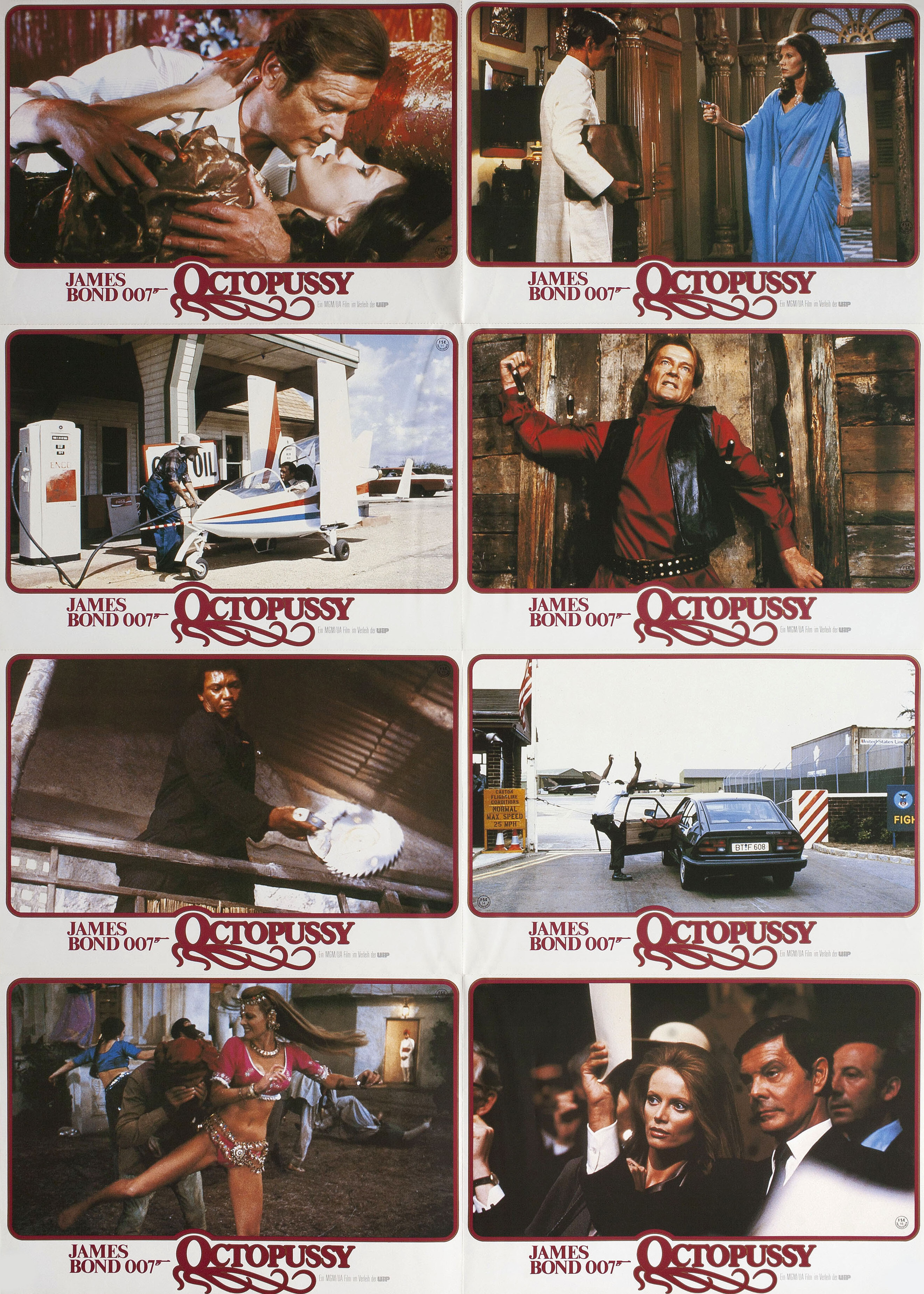 Осьминожка (Octopussy, 1983), режиссёр Джон Глен, немецкий (ФРГ) постер к фильму, 1983 год