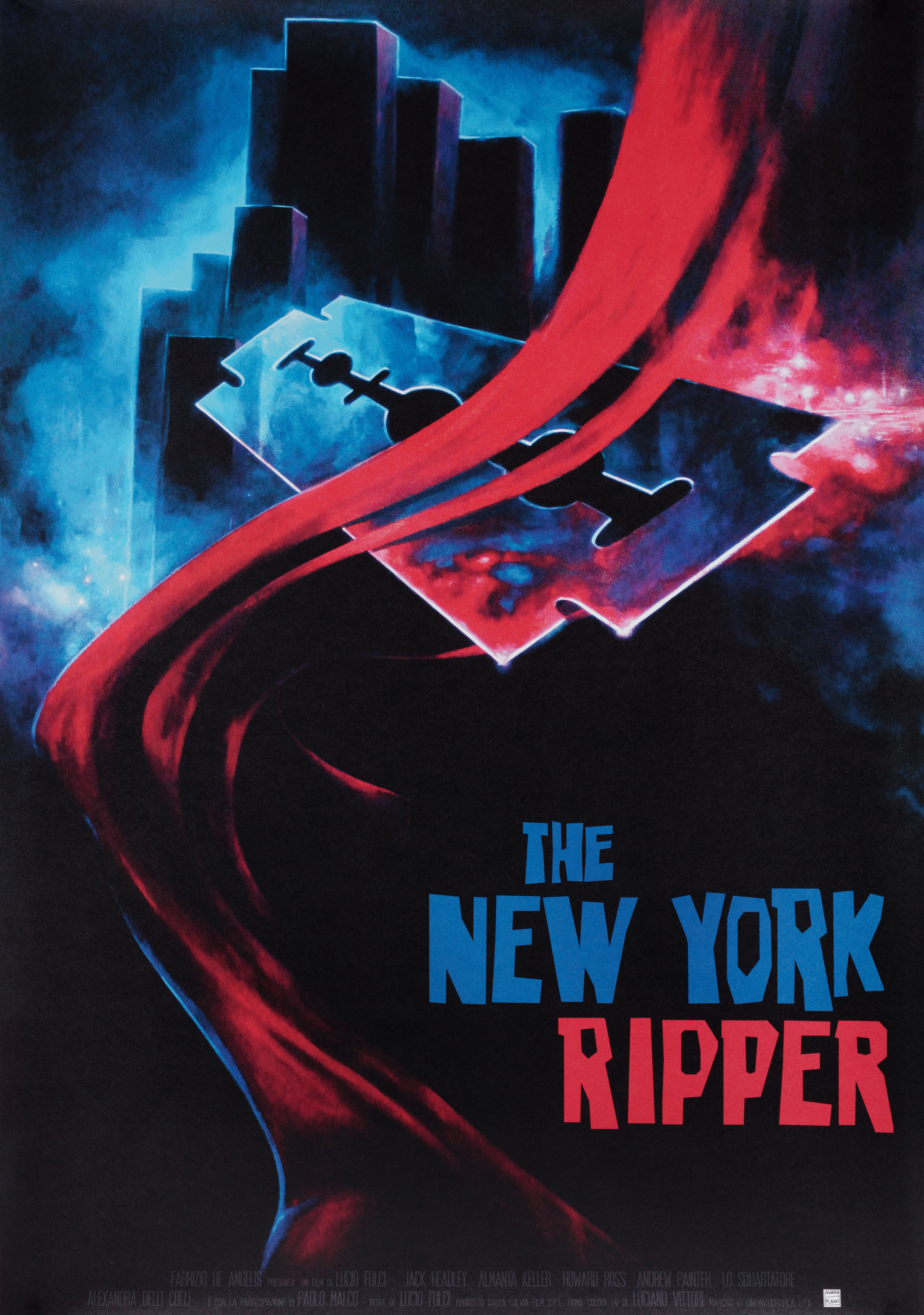 Нью-йоркский потрошитель (The New York Ripper, 1982), режиссёр Лучио Фульчи, шведский постер к фильму, автор Андерс Муаммар, 2021 год