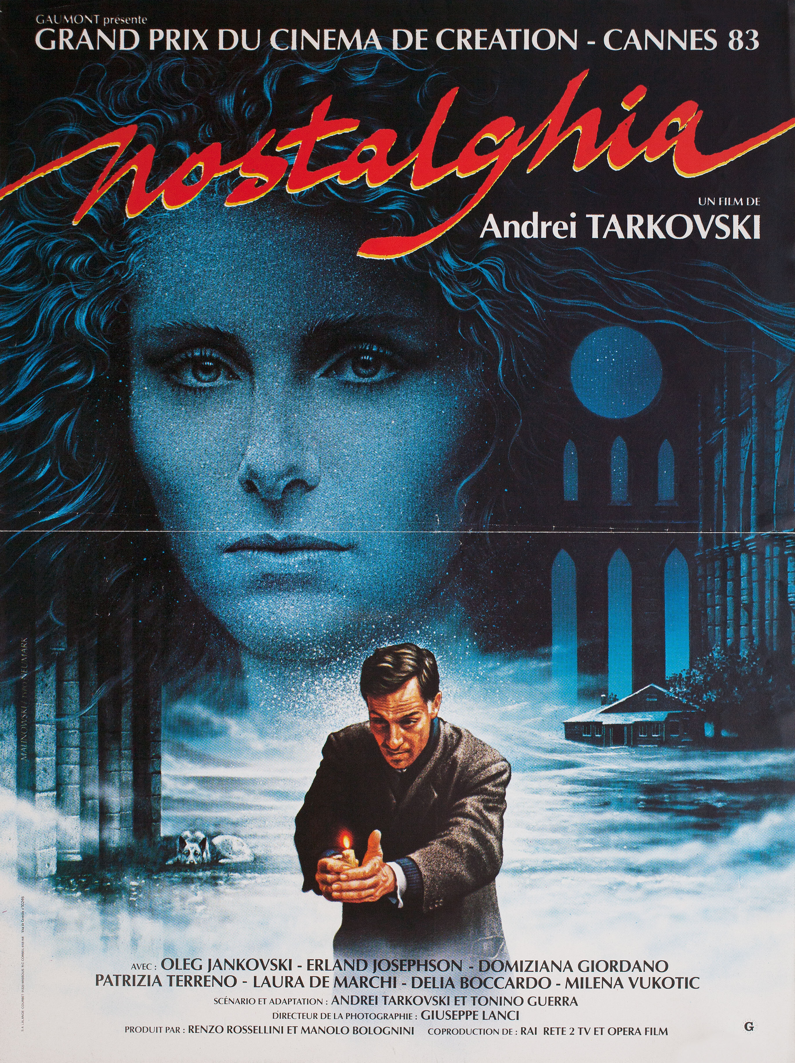 Ностальгия (Nostalghia, 1983), режиссёр Андрей Тарковский, французский постер к фильму, 1983 год