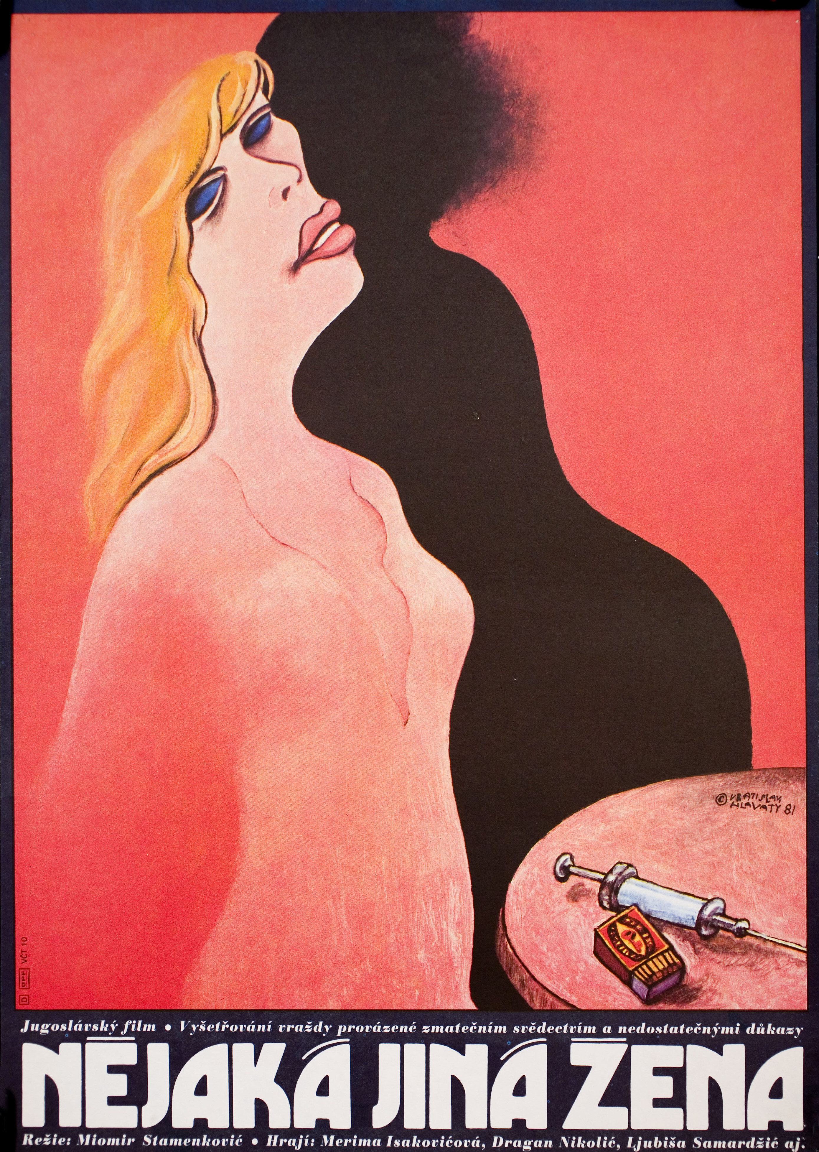 Какая-то другая женщина (Neka druga zena, 1981), режиссёр Миомир Стаменкович, чехословацкий постер к фильму, автор Вратислав Главатый, 1981 год