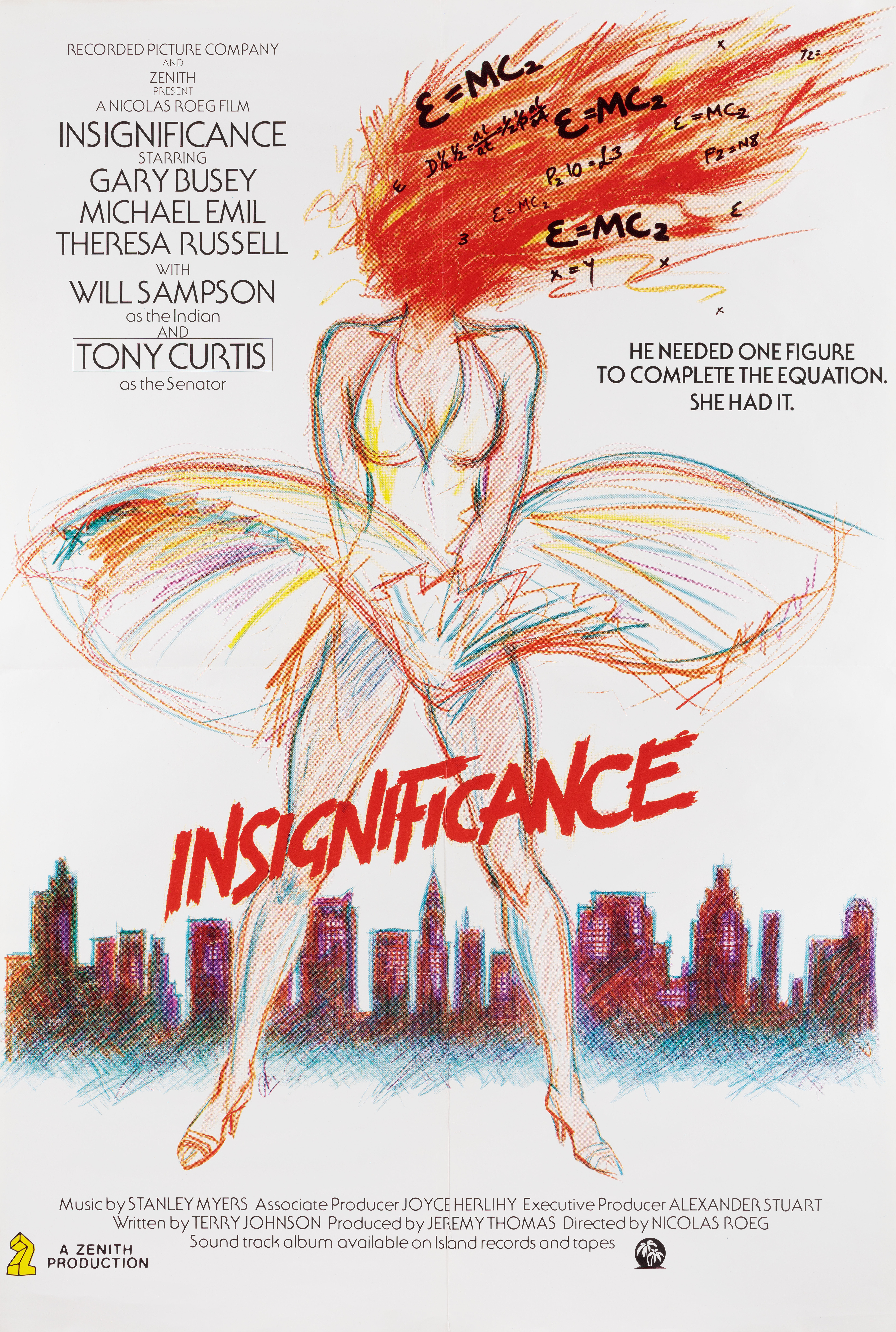 Ничтожество (Insignificance, 1985), режиссёр Николас Роуг, британский постер к фильму, 1985 год (1)