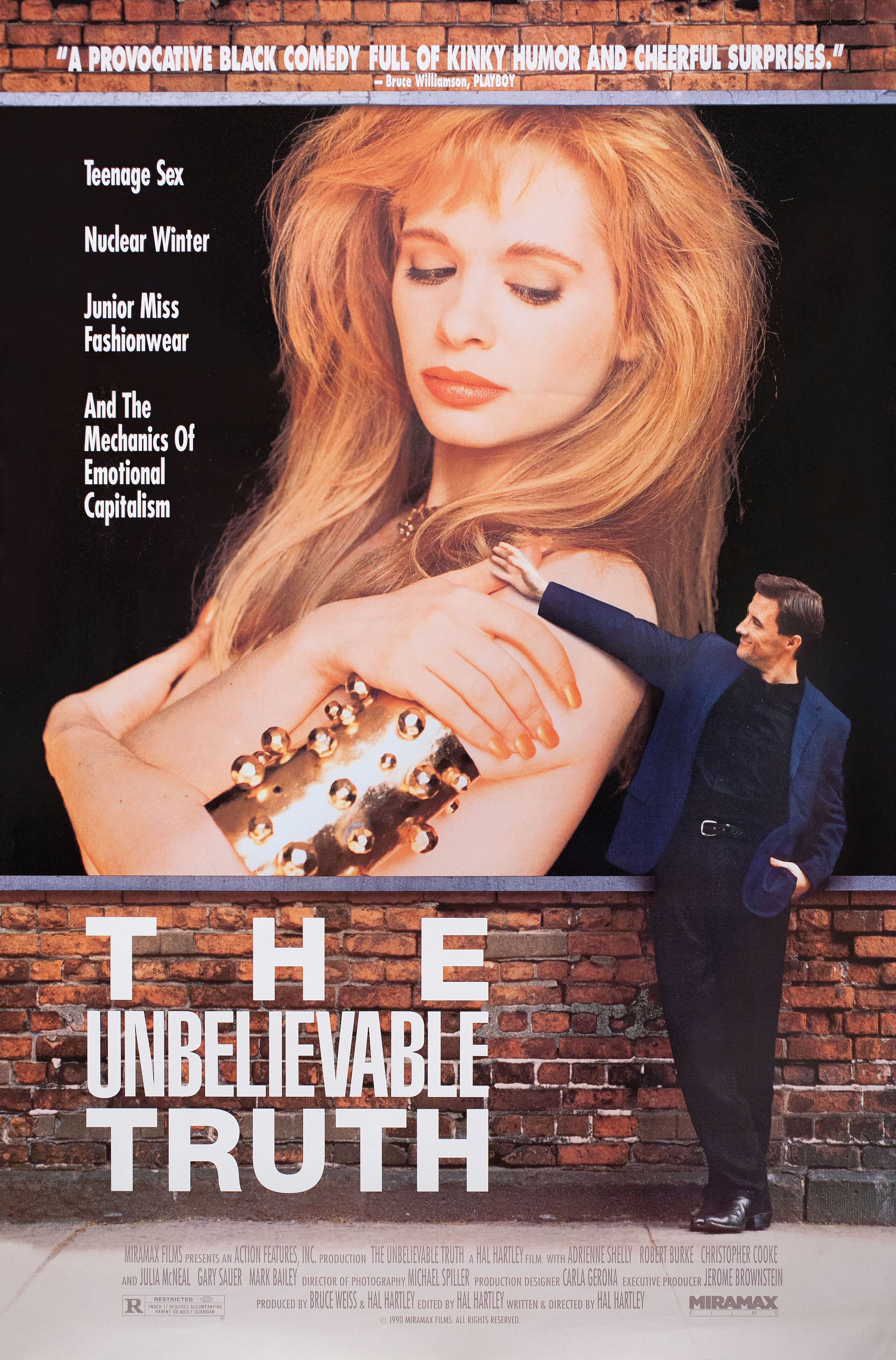 Невероятная правда (The Unbelievable Truth, 1989), режиссёр Хэл Хартли, американский постер к фильму, 1990 год