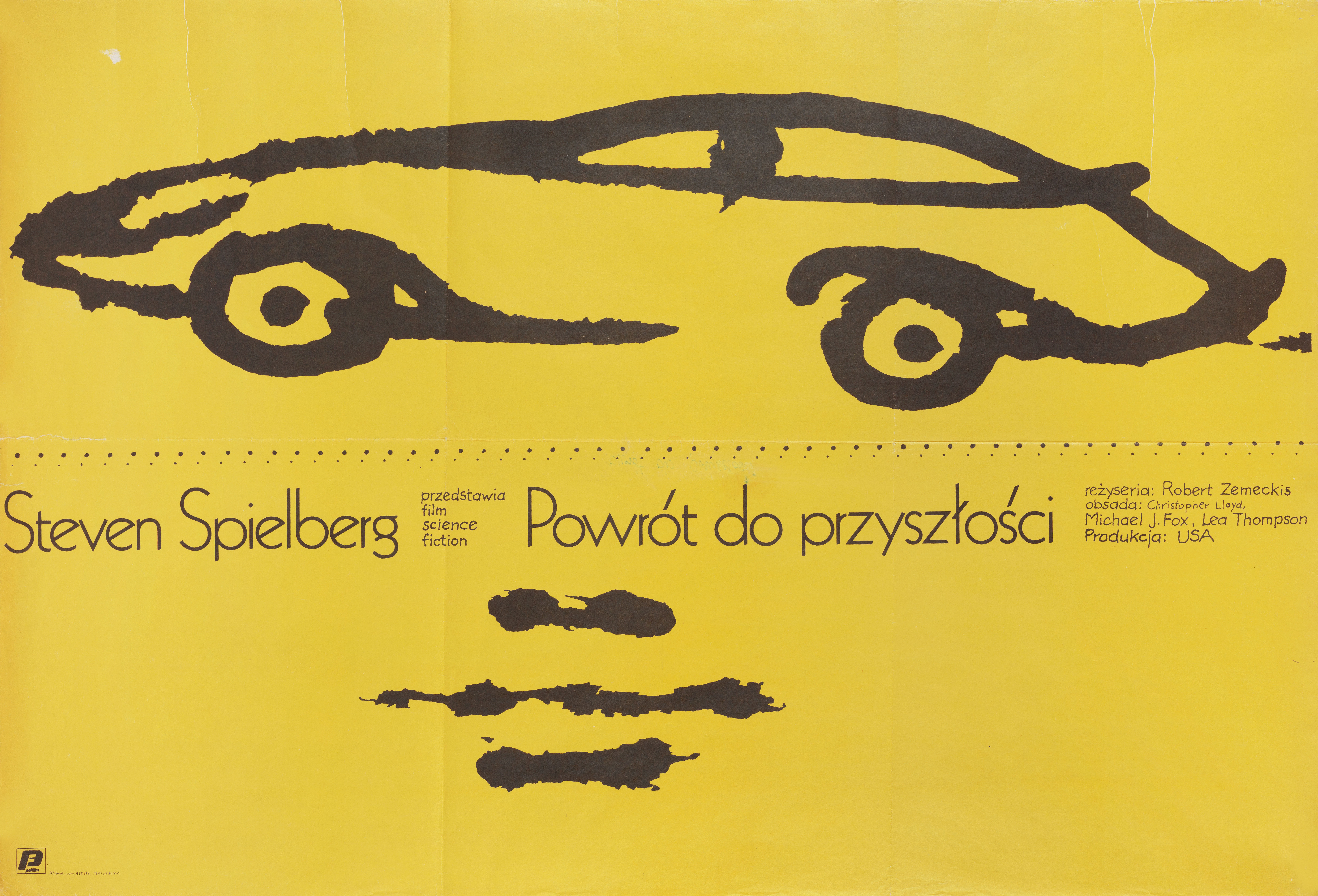 Назад в будущее (Back to the Future, 1985), режиссёр Роберт Земекис, польский постер к фильму, автор Мечислав Василевский, 1985 год