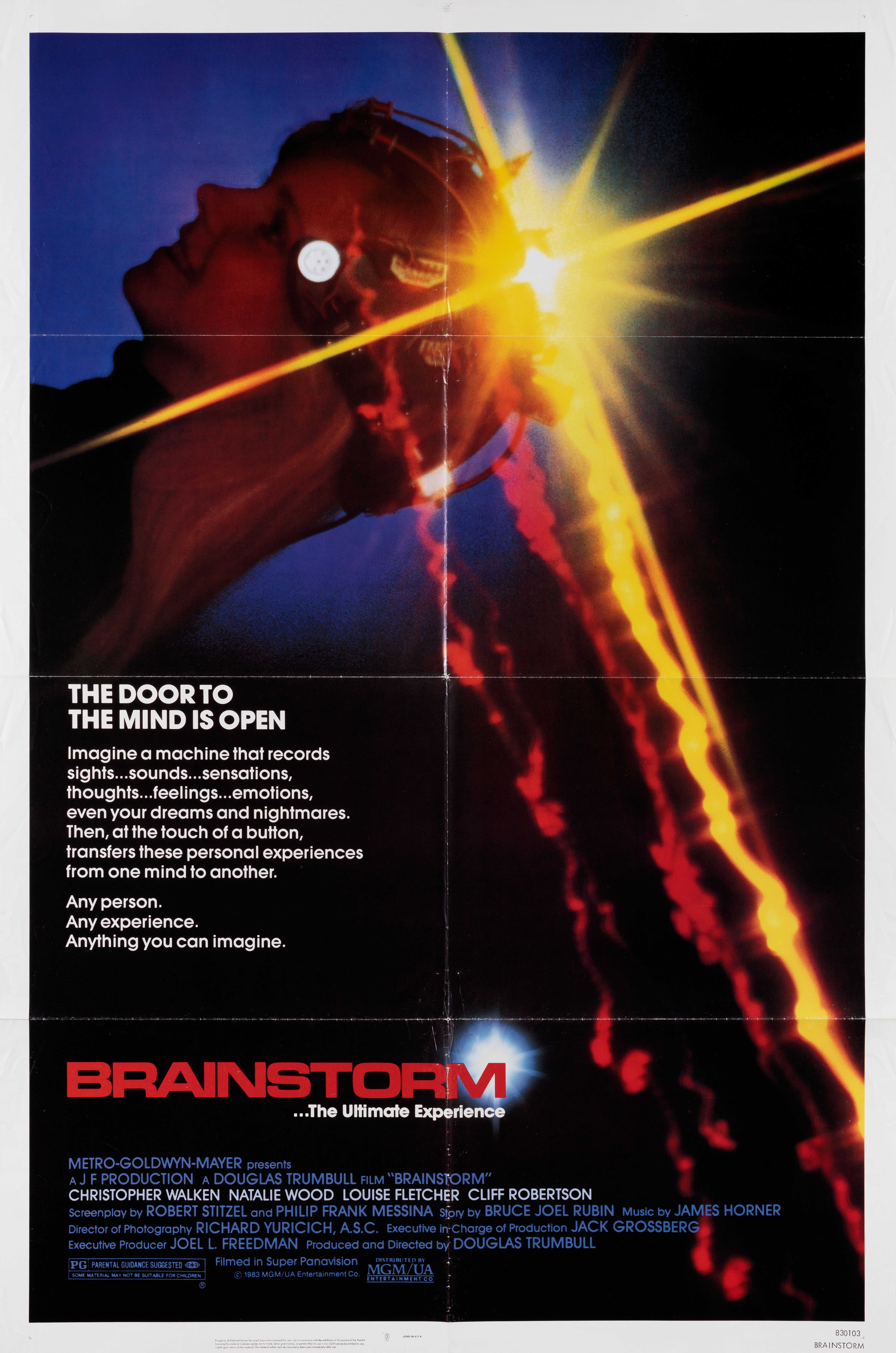 Мозговой штурм (Brainstorm, 1983), режиссёр Дуглас Трамбалл, американский постер к фильму, 1984 год