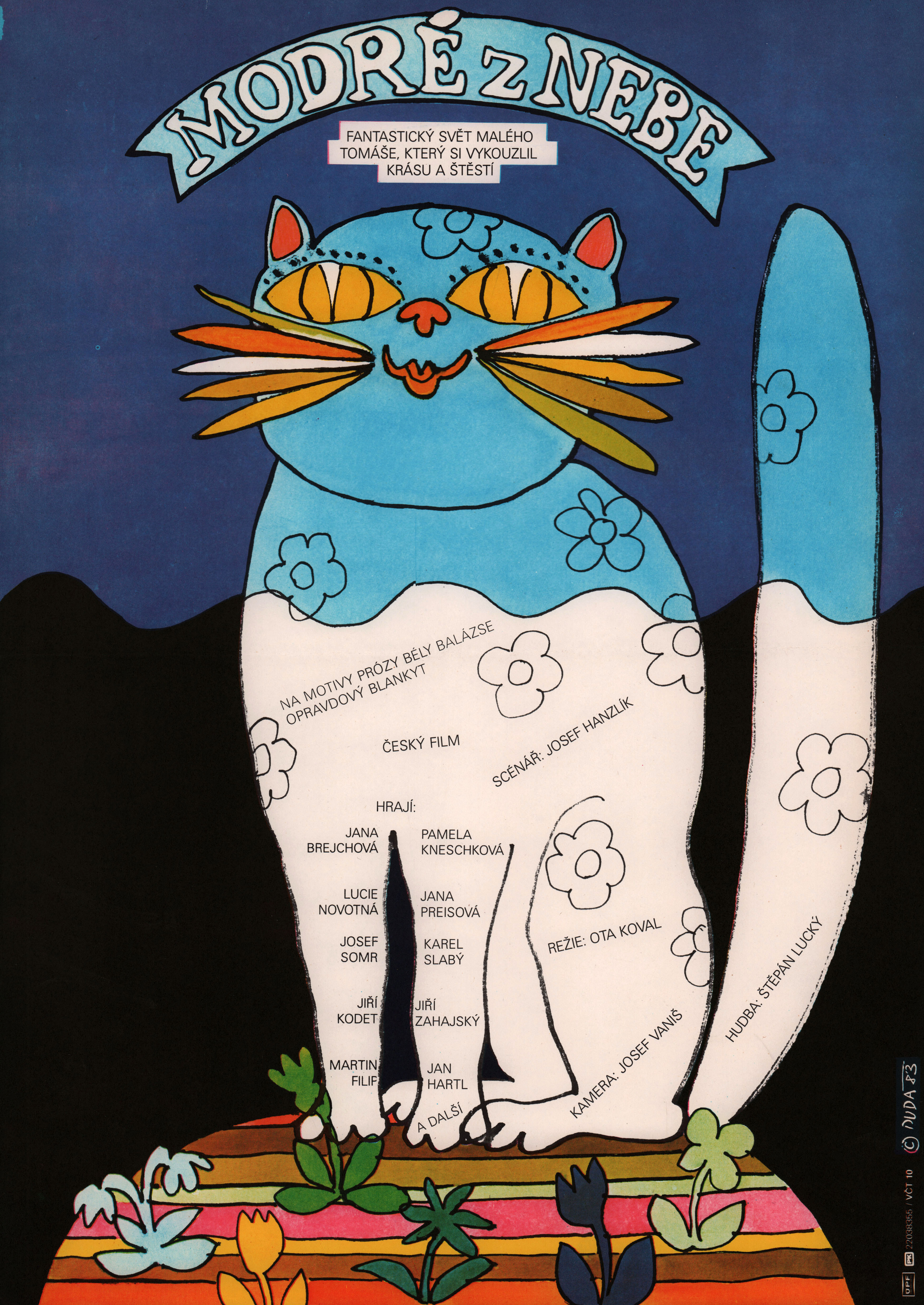Луна с неба (Modre z nebe, 1983), режиссёр Ота Коваль, чехословацкий постер к фильму, автор Станислав Дуда, 1983 год